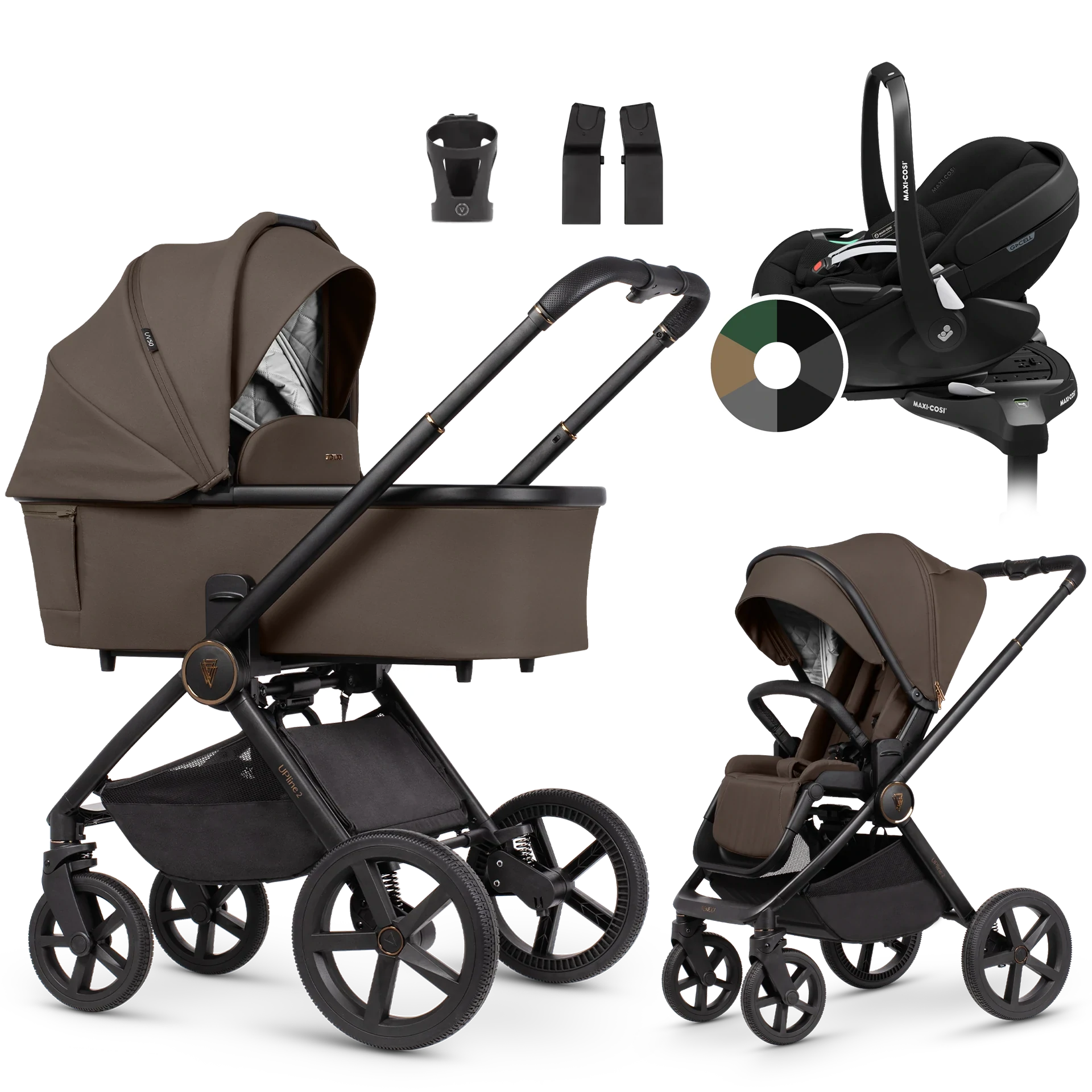 Venicci Upline 2 + Maxi-Cosi Pebble 360 Pro2 + baza +AKCESORIA - 4w1 | Brownie Venicci Upline 2 + Maxi-Cosi Pebble 360 Pro2 + baza +AKCESORIA - 4w1 | Brownie