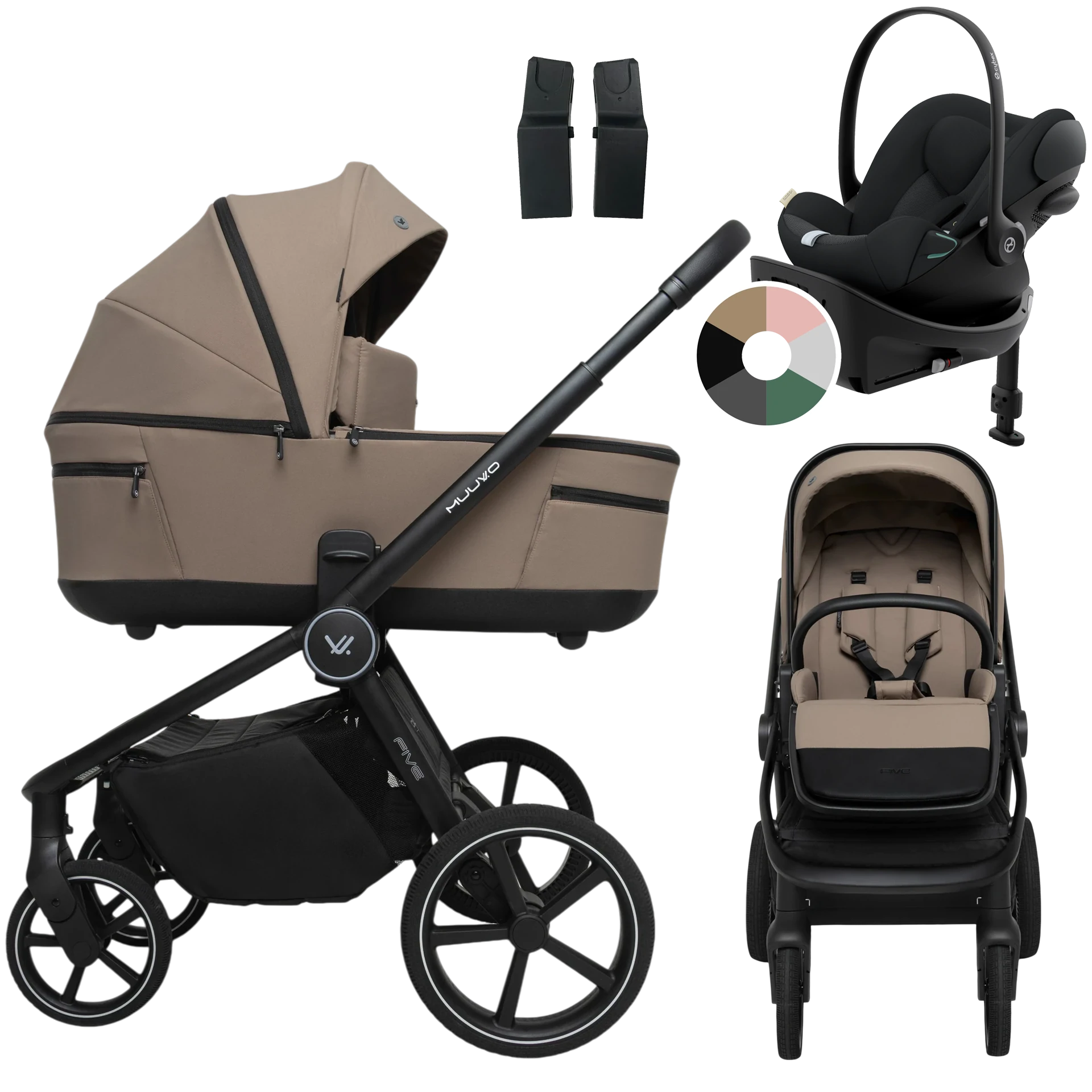 Muuvo Five + Cybex Cloud G + baza G +GRATIS - 4w1 | Mokka