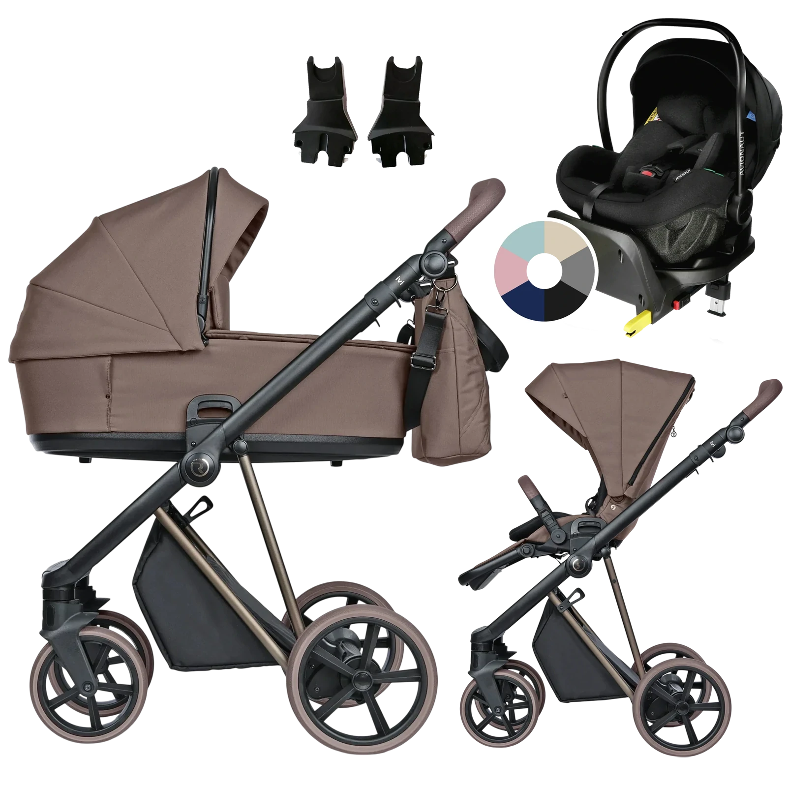 Roan Ivi 2.0 Vintage + Avionaut Pixel Pro 2.0 C + baza IQ Orbit + GRATIS - 4w1 | Mocha Mousse