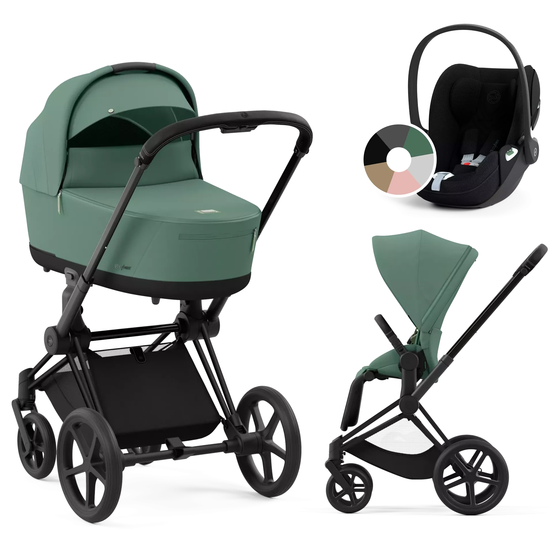 Cybex Priam 4.0 + Cybex Cloud T i-Size - 3w1 | Leaf Green (Matt Black Frame)