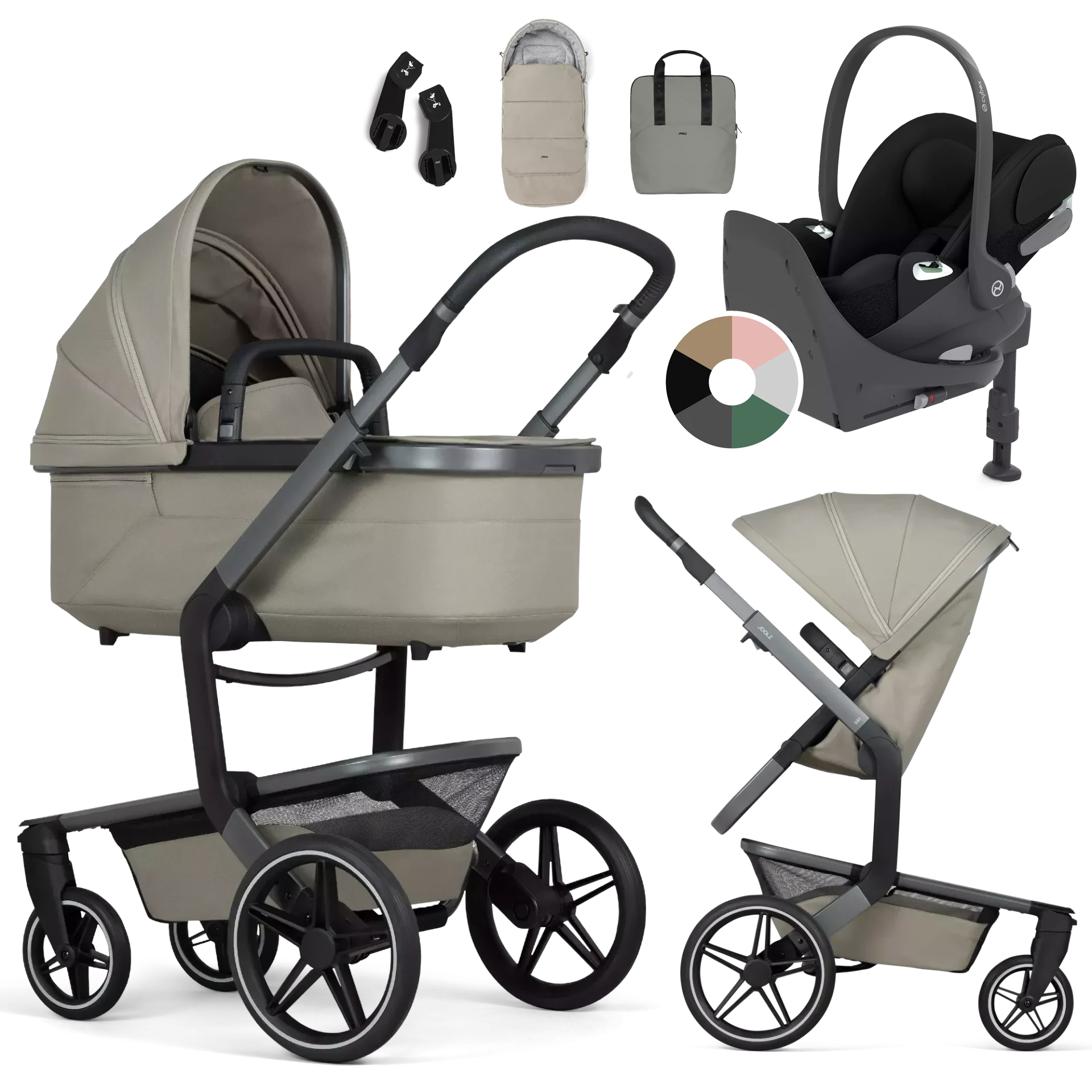 Joolz Day5 + Cybex Cloud T i-Size + baza T +GRATISY - 4w1 | Sage Green