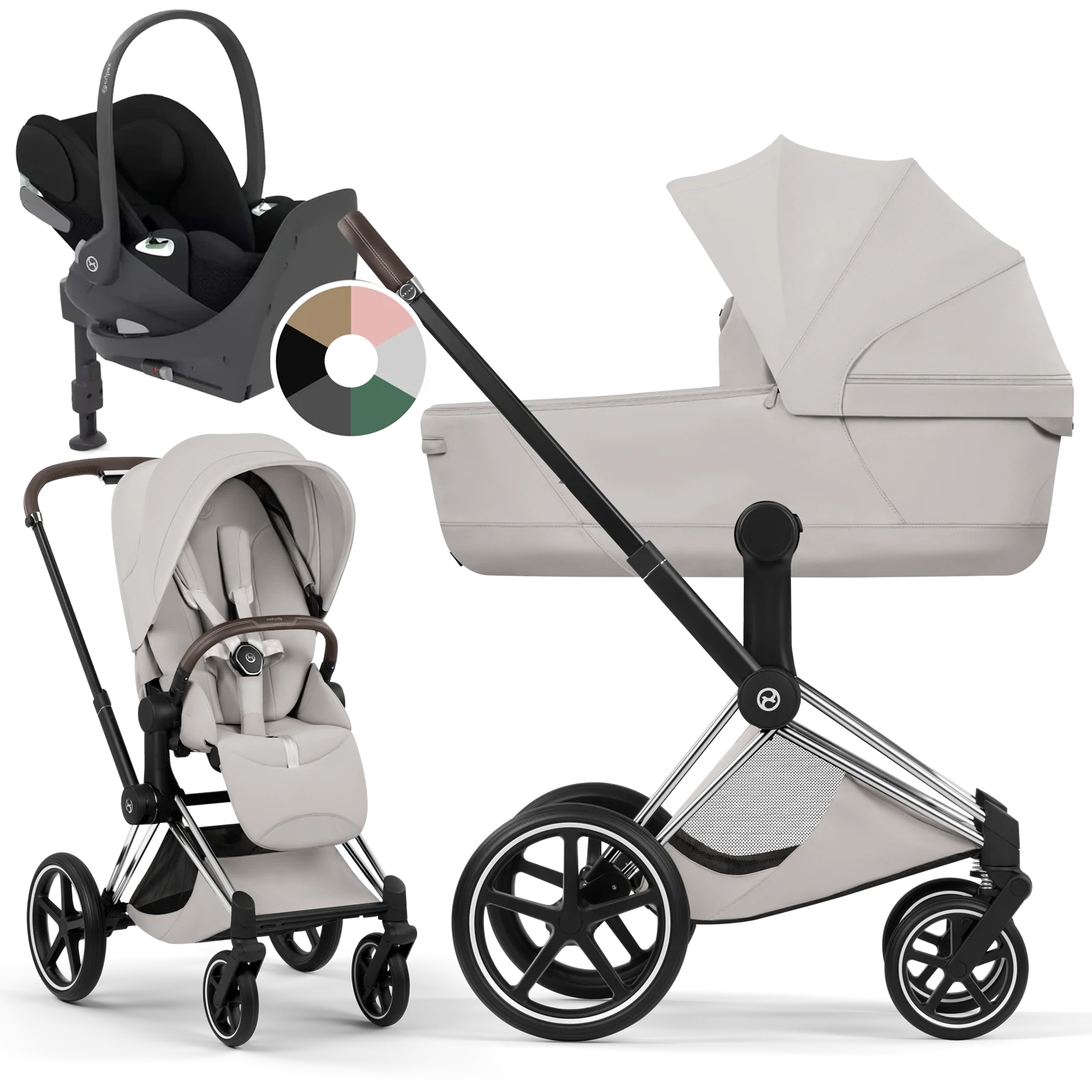 Cybex Priam 5.0 - wózek 4w1 | City Grey - Chrome (Style)