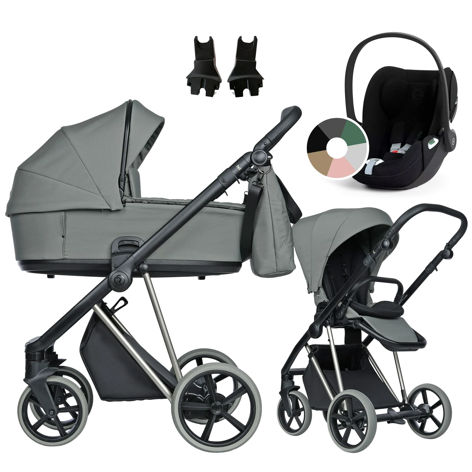 Roan Ivi 2.0 Vintage + Cybex Cloud T i-Size +GRATIS - 3w1 | Sage Green