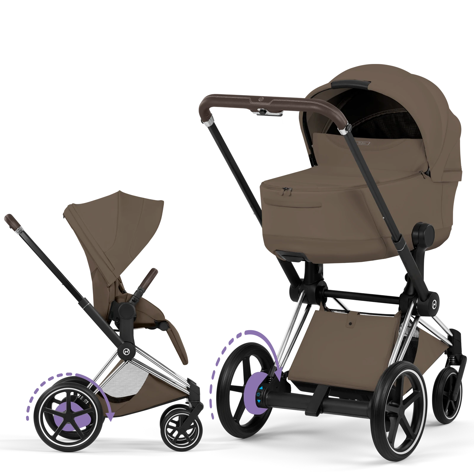 Cybex e-Priam 5.0 - wózek 2w1 | Coconut Brown - Chrome (Style)