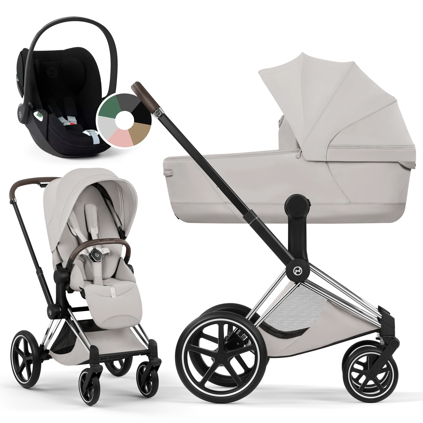 Cybex Priam 5.0 - wózek 3w1 | City Grey - Chrome (Style)