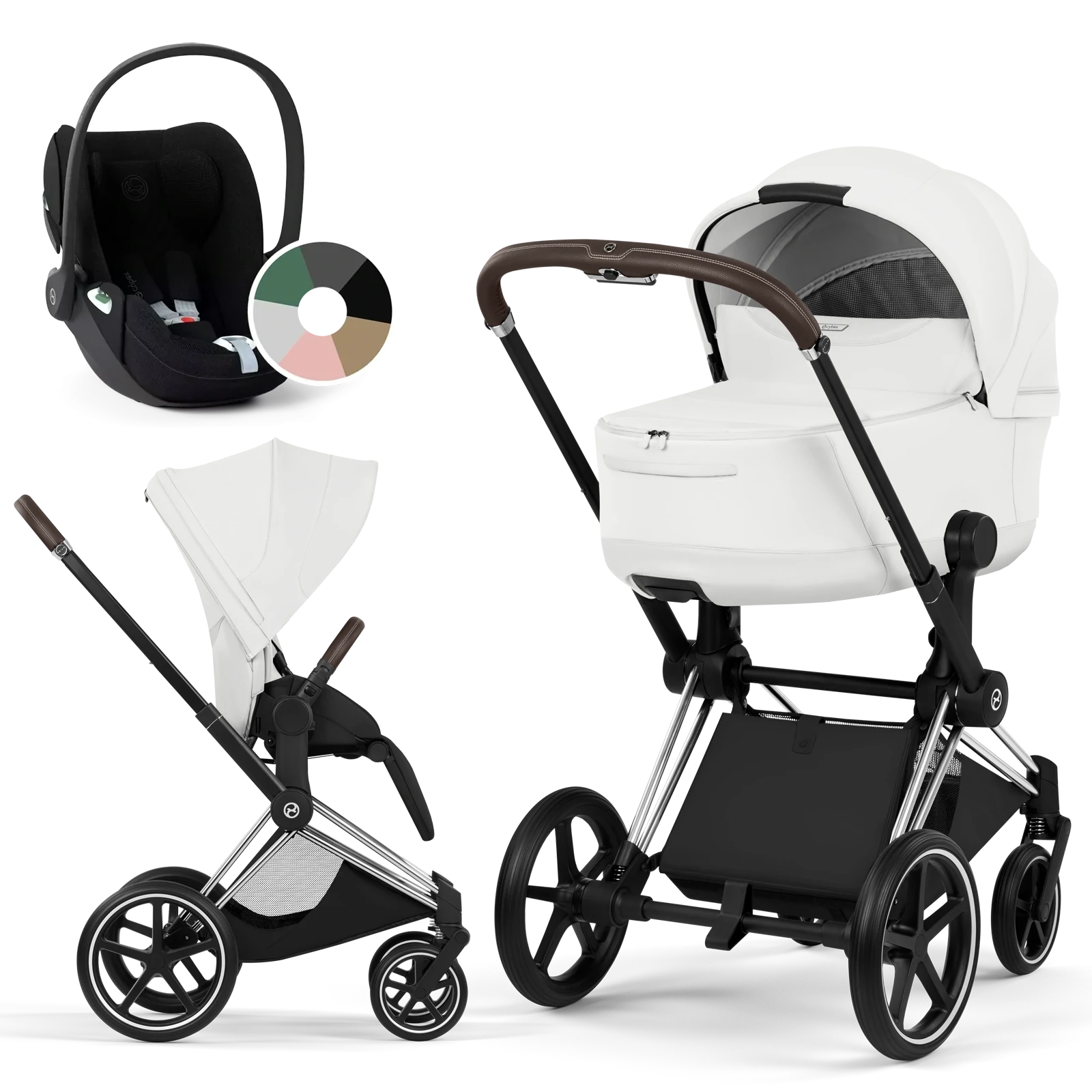 Cybex Priam 5.0 - wózek 3w1 | Off White - Chrome (Style)