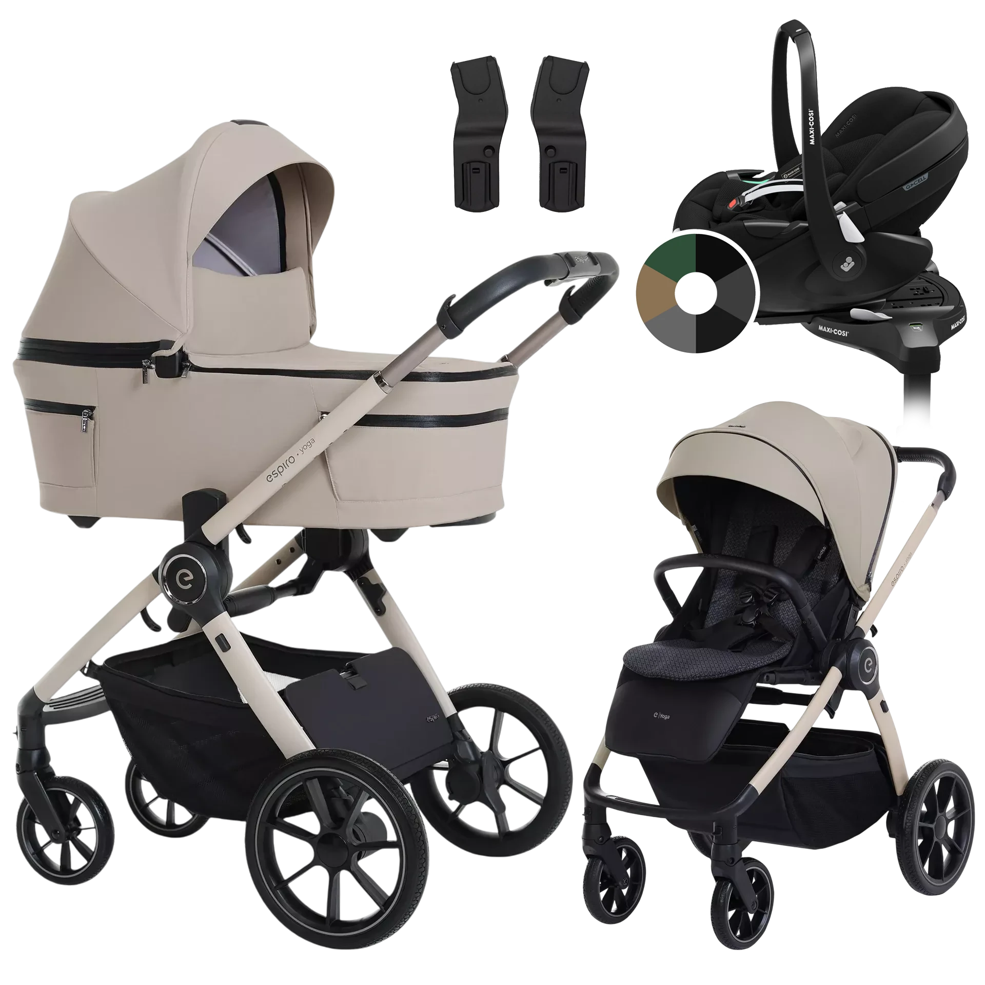 Espiro Yoga 2025 + Maxi-Cosi Pebble 360 Pro2 + baza +GRATIS - 4w1 | 119 Assana Lotos