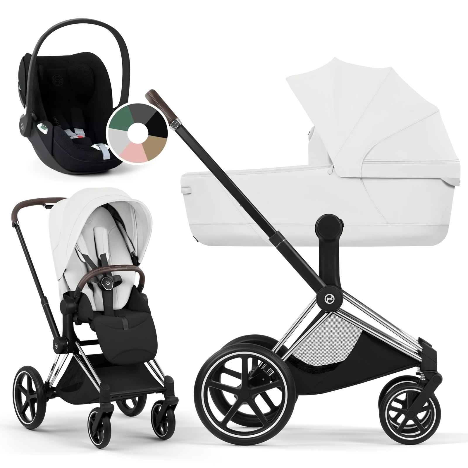 Cybex Priam 5.0 - wózek 3w1 | Off White - Chrome (Style)