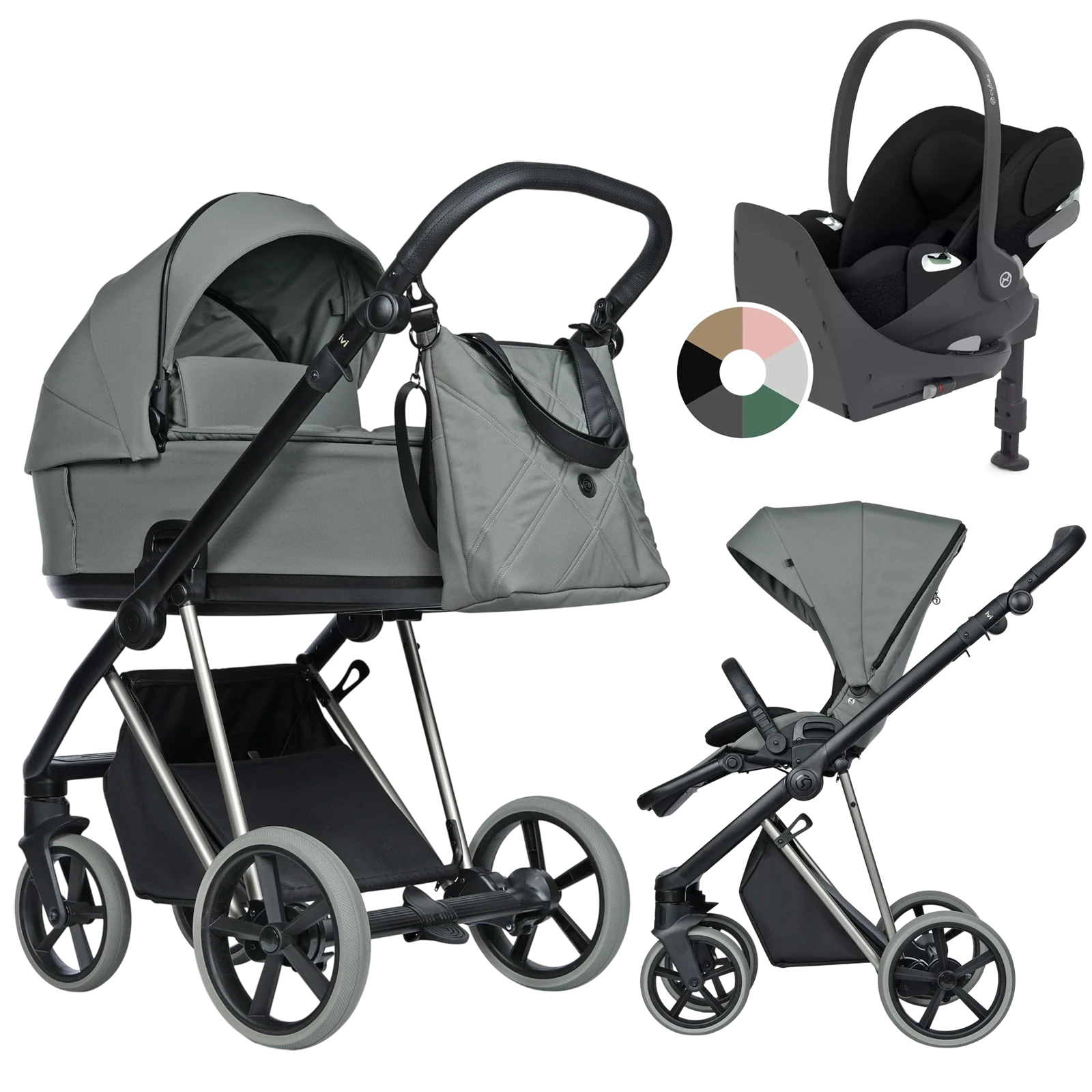 Roan Ivi 2.0 Vintage + Cybex Cloud T + baza T + GRATIS - 4w1 | Sage Green