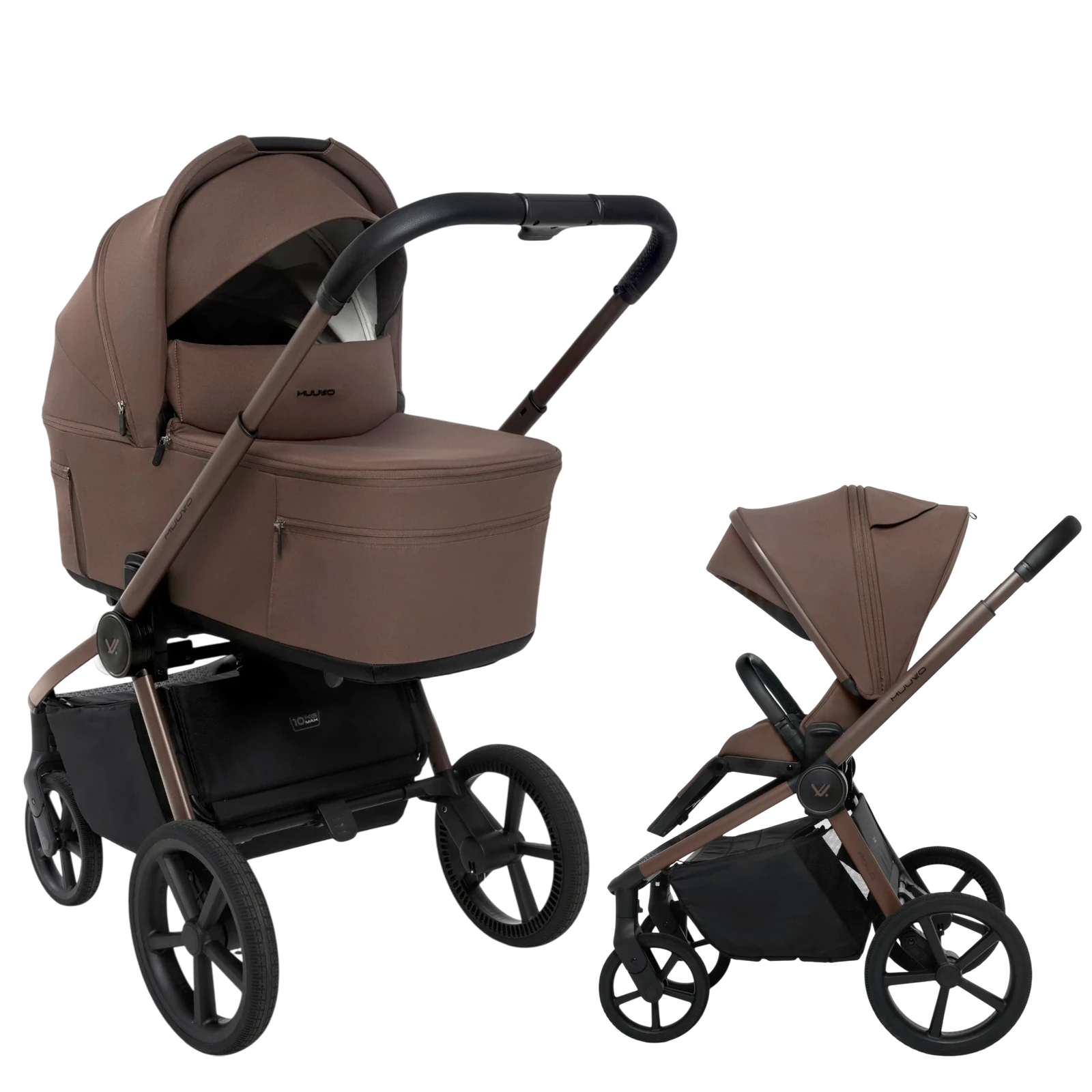 Muuvo Fold + GRATIS - wózek 2w1 | Dark Chocolate