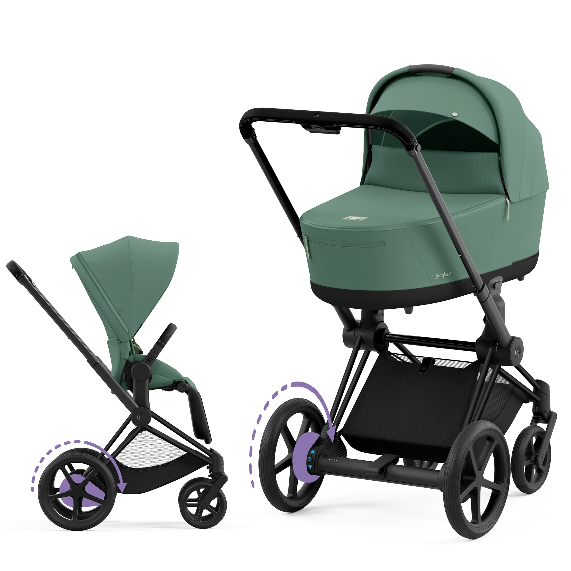 Cybex e-Priam 4.0 - 2w1 | Leaf Green (Matt Black Frame)