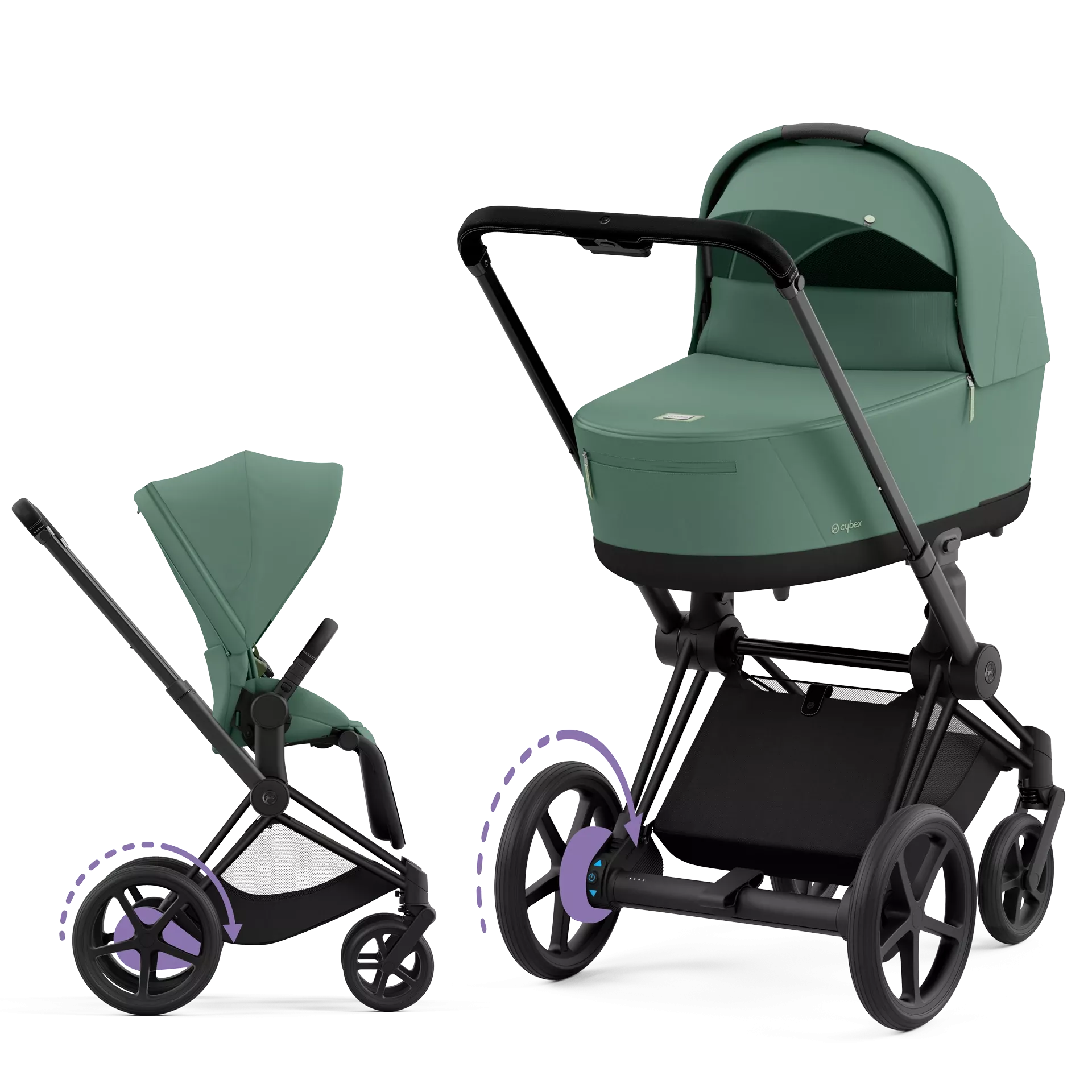 Cybex e-Priam 4.0 - 2w1 | Leaf Green (Matt Black Frame)