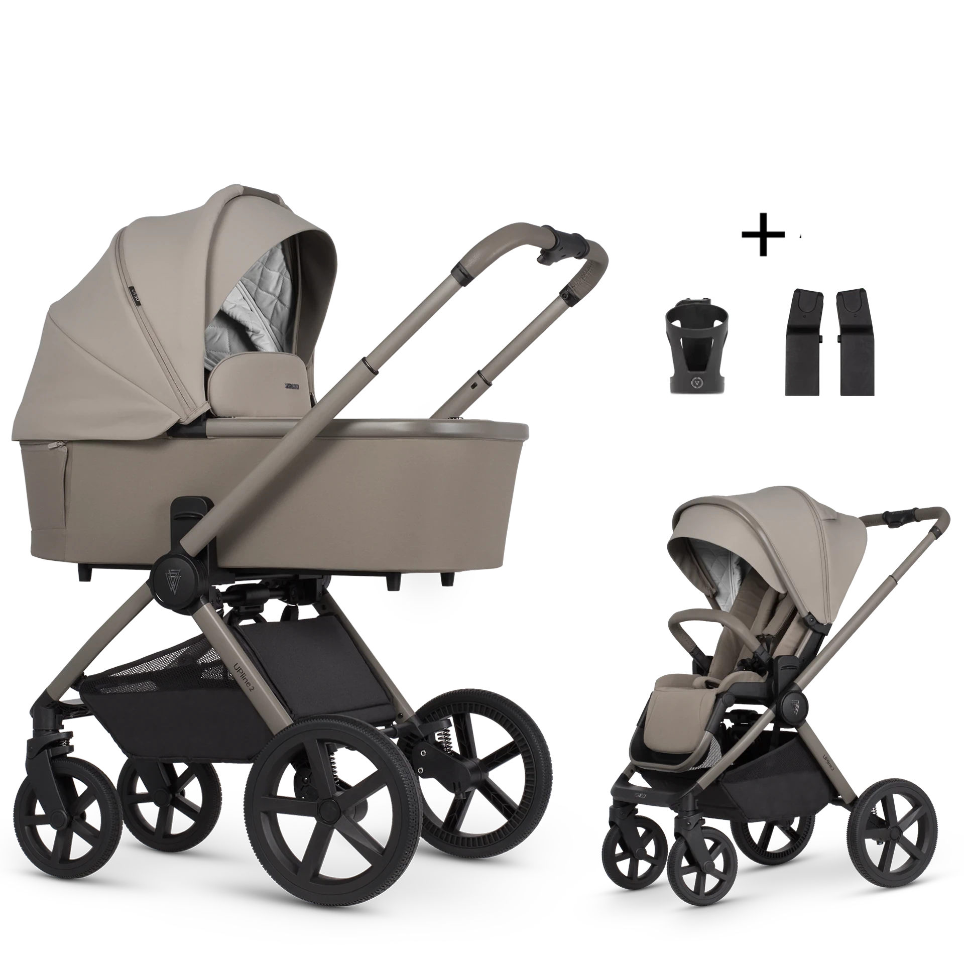 Venicci Upline 2 +AKCESORIA - 2w1 | Taupe
