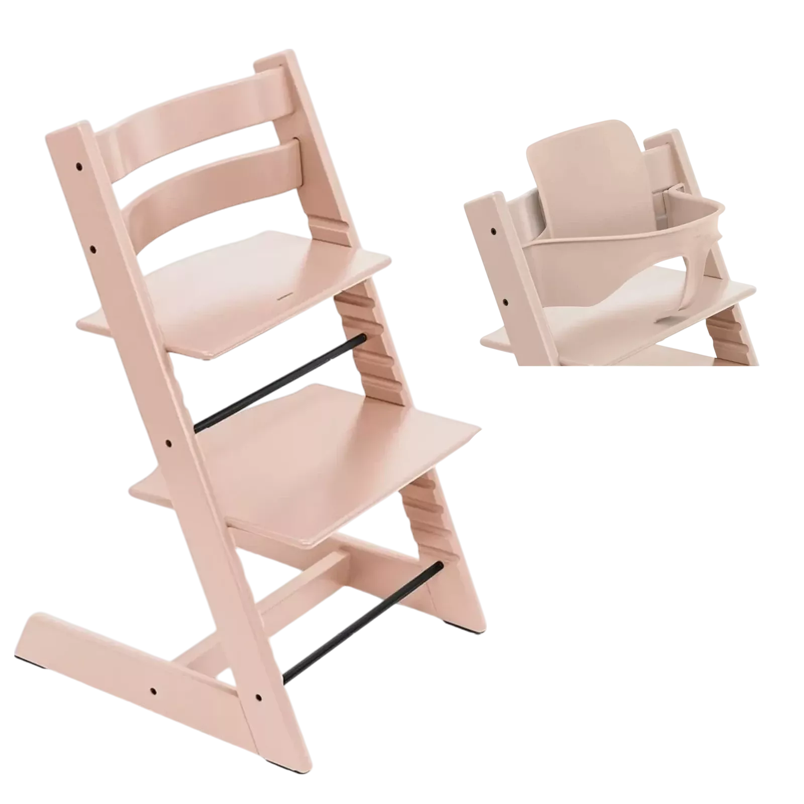 Stokke Tripp Trapp - krzesełko do karmienia + Baby Set | Serene Pink