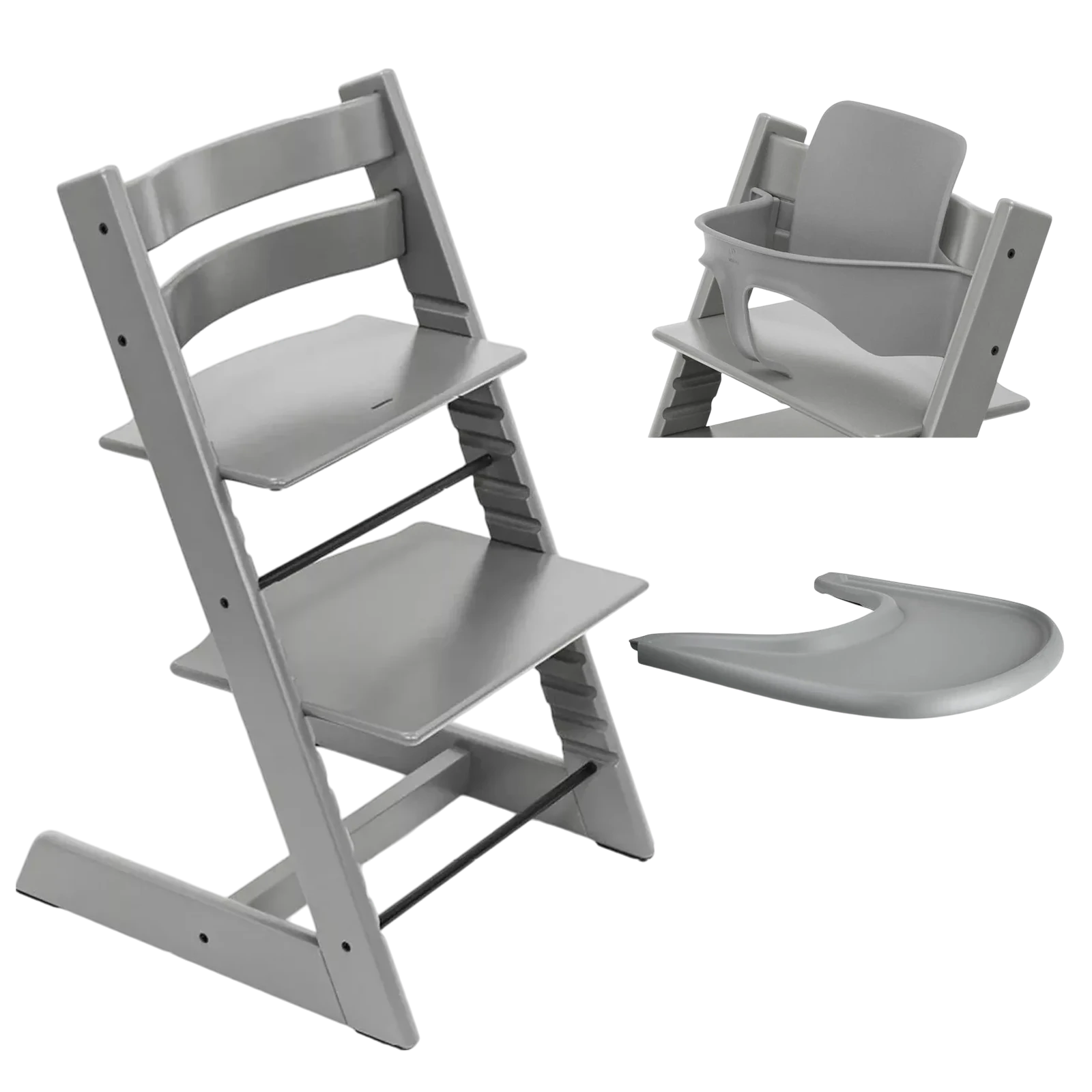Stokke Tripp Trapp - zestaw z tacką i Baby Set | Storm Grey