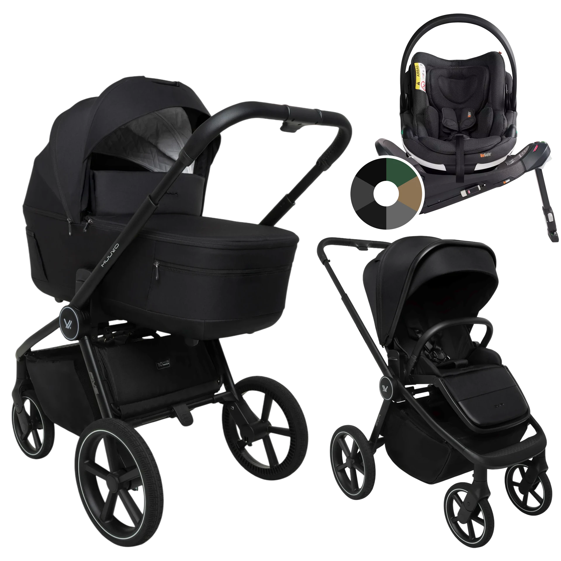 Muuvo Five + BeSafe Go Beyond + baza Beyond +GRATIS - 4w1 | Classic Black