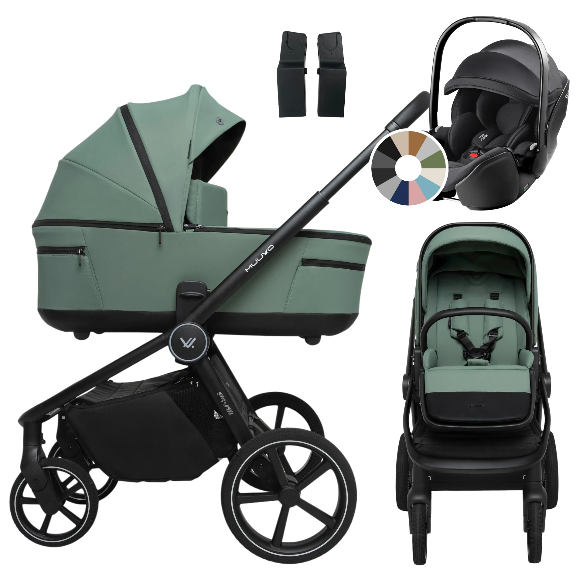 Muuvo Five + Britax Römer Baby-Safe Pro +GRATIS - 3w1 | Pine Green