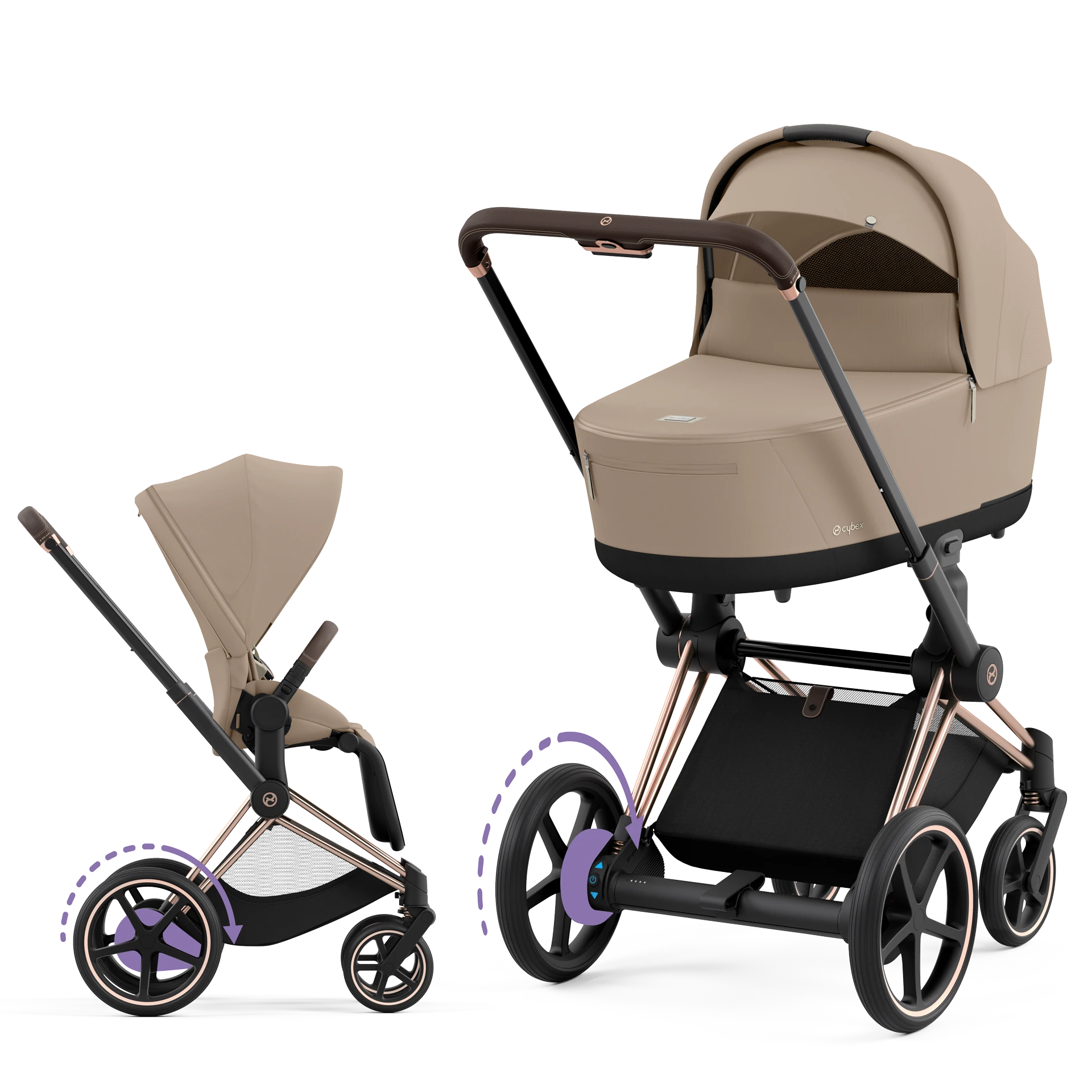 Cybex e-Priam 4.0 - 2w1 | Cozy Beige (Rosegold Frame)