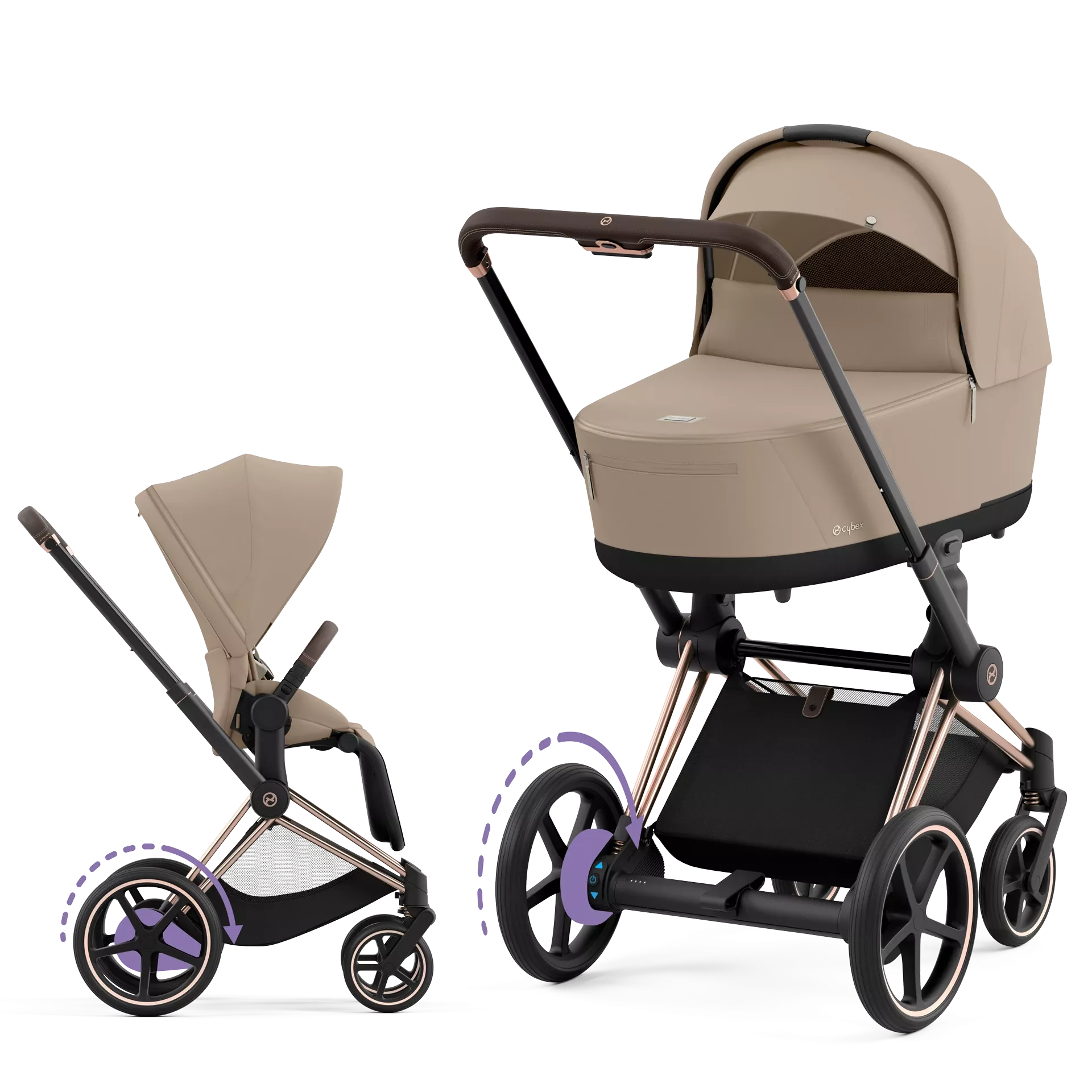 Cybex e-Priam 4.0 - 2w1 | Cozy Beige (Rosegold Frame)