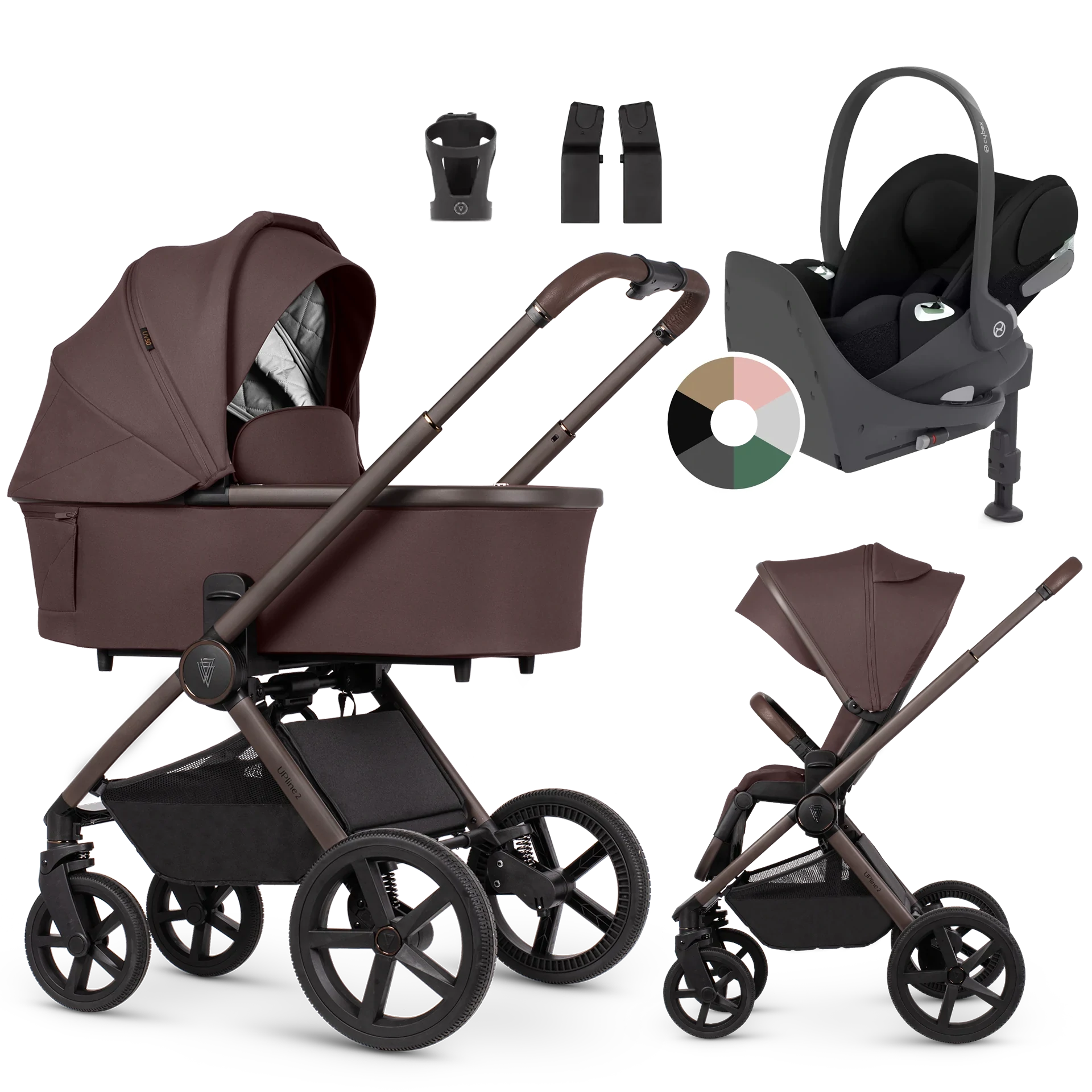 Venicci Upline 2 + Cybex Cloud T + baza T +AKCESORIA - 4w1 | Burgundy Venicci Upline 2 + Cybex Cloud T + baza T +AKCESORIA - 4w1 | Burgundy