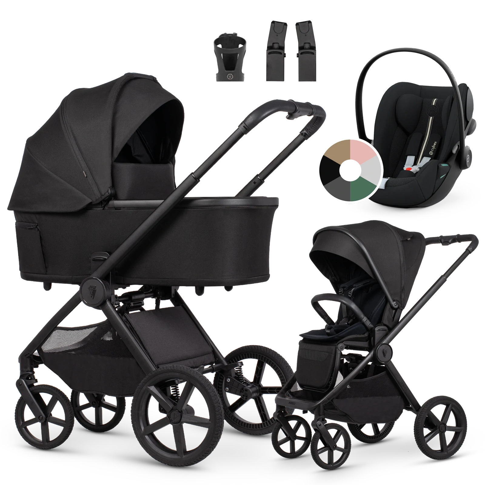 Venicci Upline 3 + Cybex Cloud G3 i-Size + AKCESORIA - 3w1 | Onyx