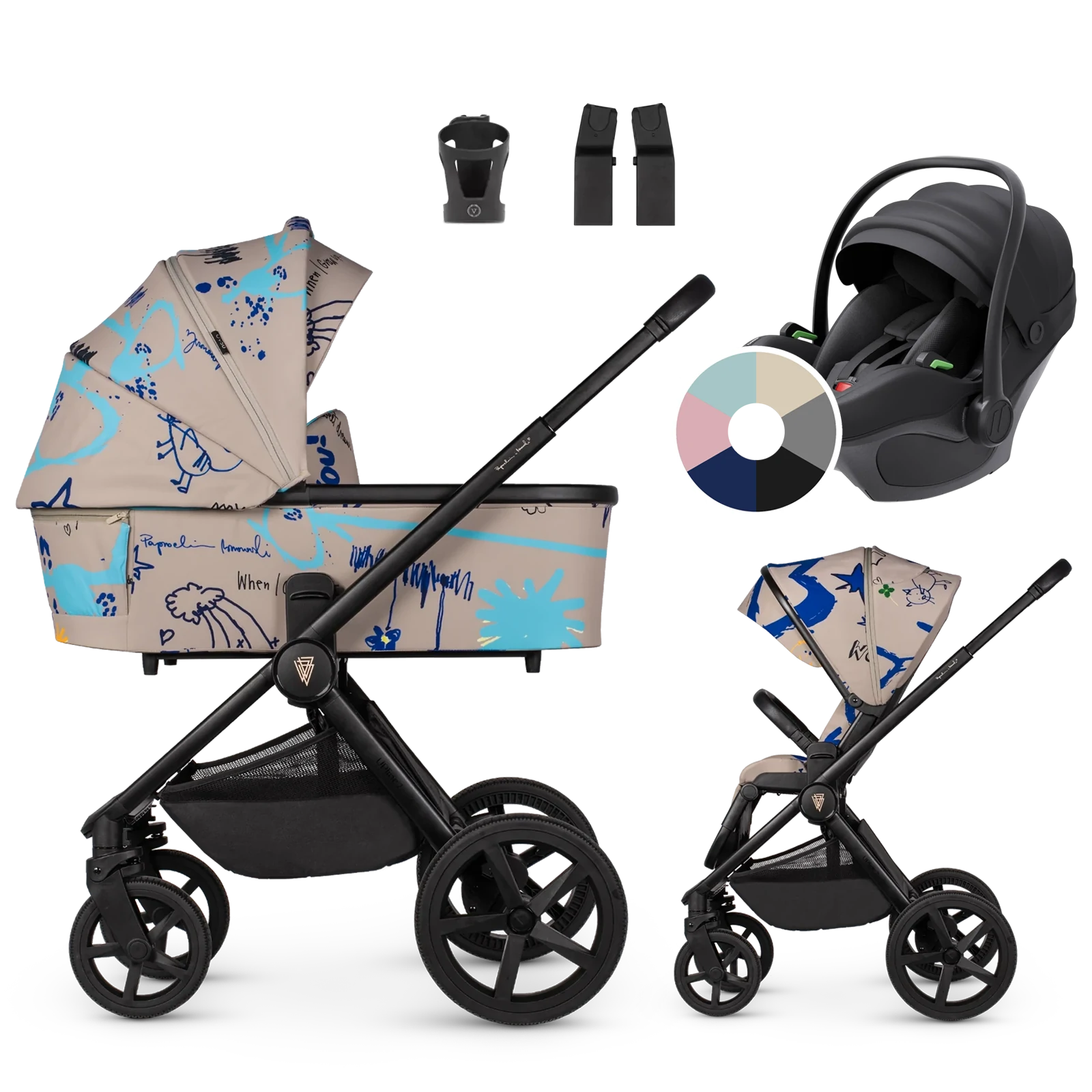 Venicci Upline 2 + Avionaut Pixel 3 + AKCESORIA - 3w1 | Beige