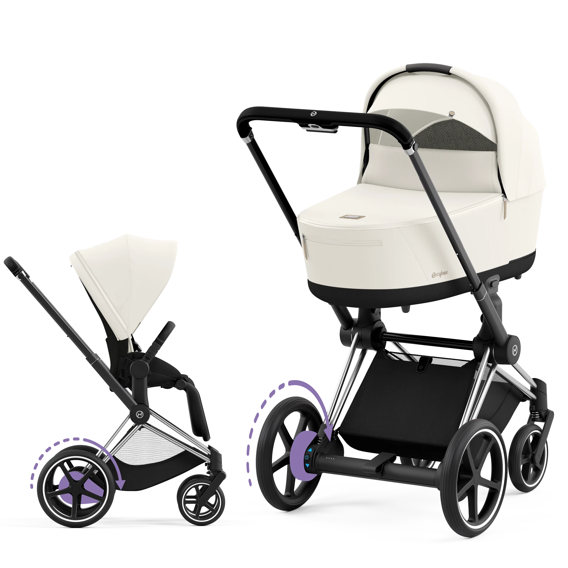 Cybex e-Priam 4.0 - 2w1 | Off White (Chrome Black Frame)