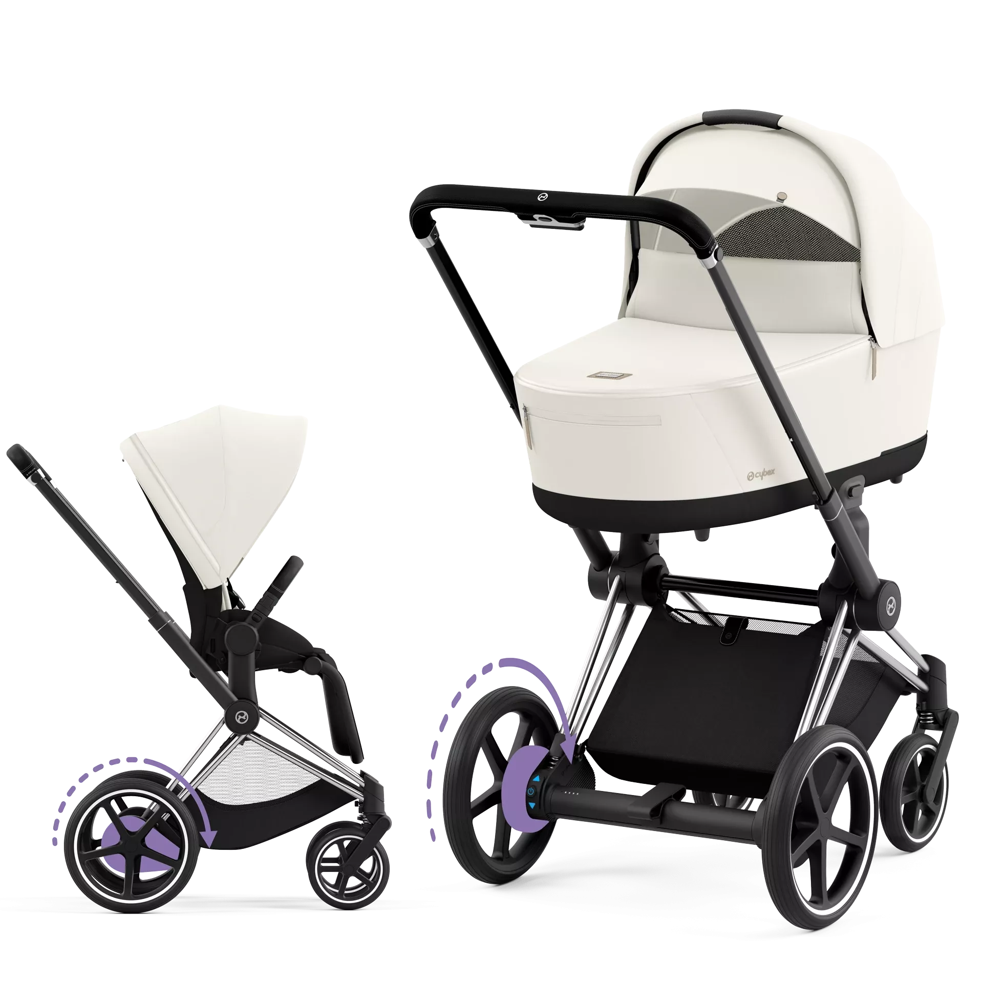 Cybex e-Priam 4.0 - 2w1 | Off White (Chrome Black Frame)