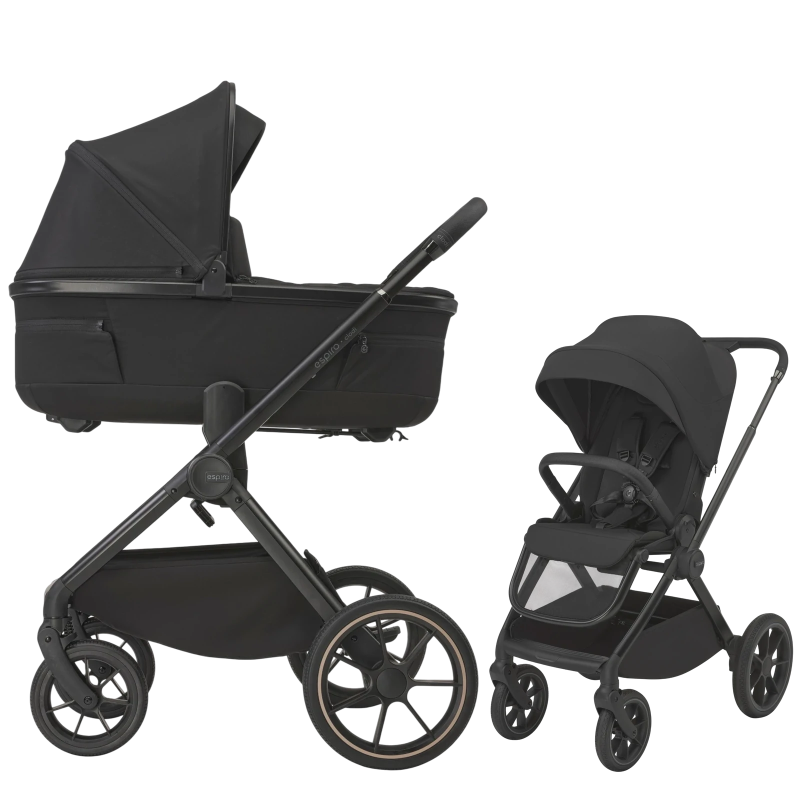 Espiro Clodi - wózek 2w1 | 10 Trendy Black