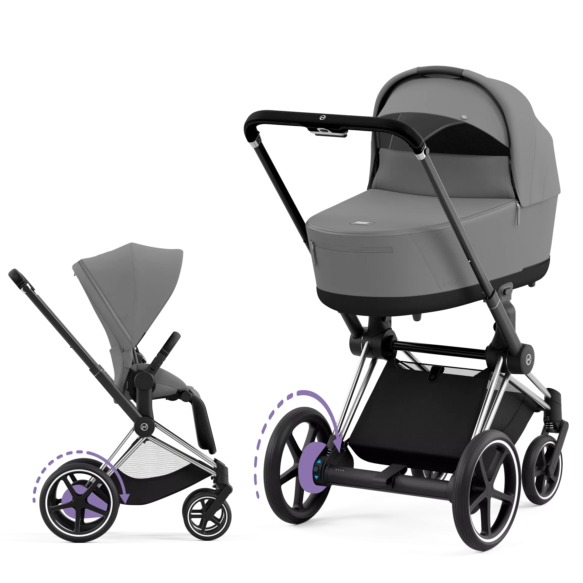 Cybex e-Priam 4.0 - 2w1 | Mirage Grey (Chrome Black Frame)