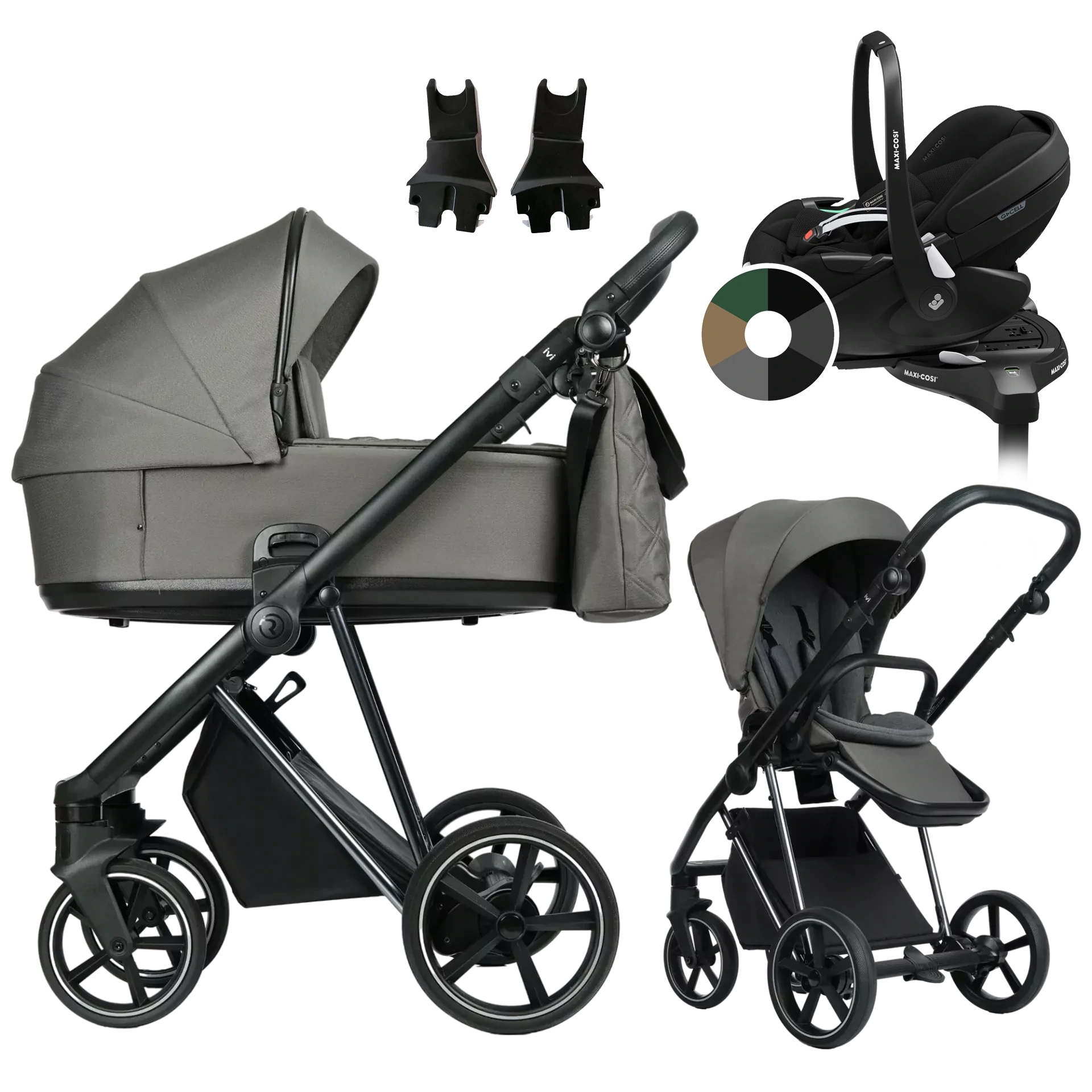 Roan Ivi 2.0 + Maxi-Cosi Pebble 360 Pro2 + baza +GRATIS - 4w1 | Taupe