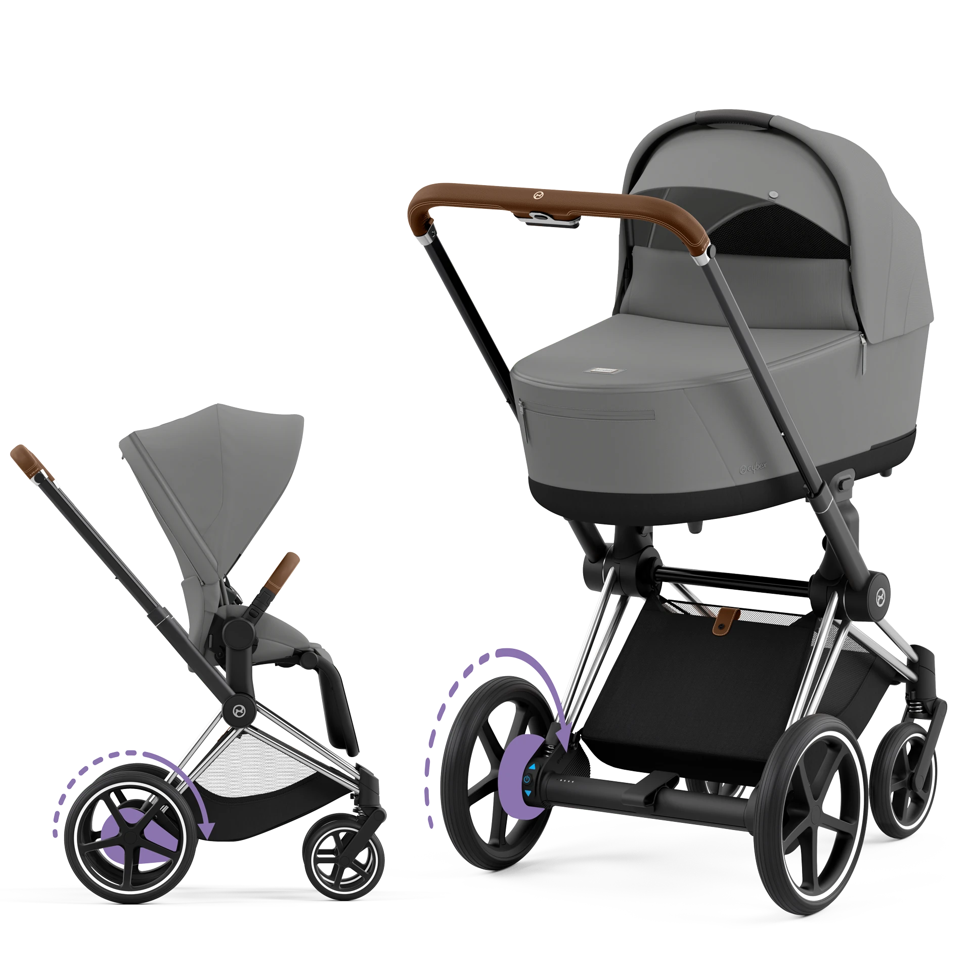 Cybex e-Priam 4.0 - 2w1 | Mirage Grey (Chrome Brown Frame)