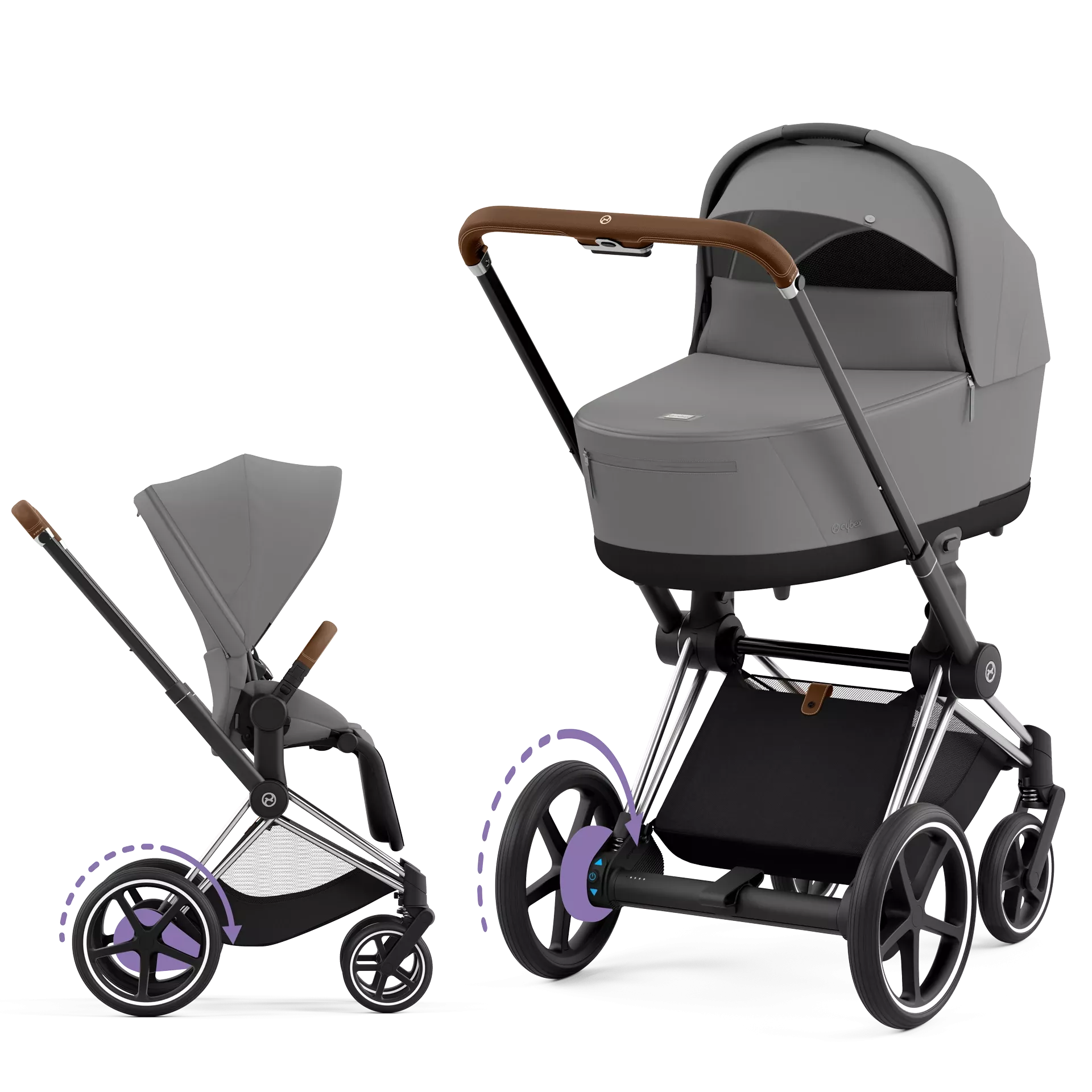 Cybex e-Priam 4.0 - 2w1 | Mirage Grey (Chrome Brown Frame)