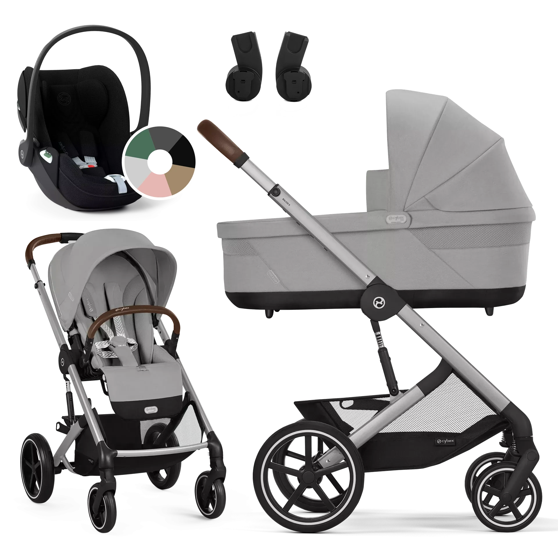 Cybex Balios S Lux + Cybex Cloud T i-Size - wózek 3w1 | Stone Grey