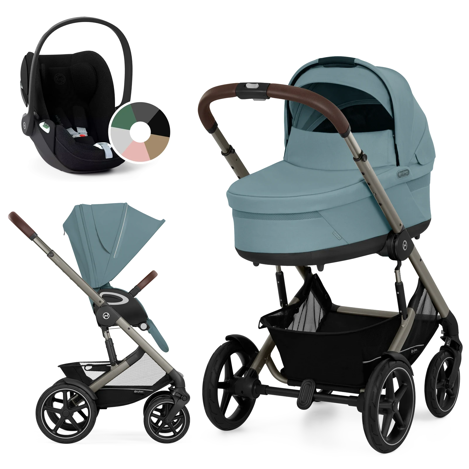 Cybex Talos S Lux + Cybex Cloud T i-Size - wózek 3w1 | Stormy Blue