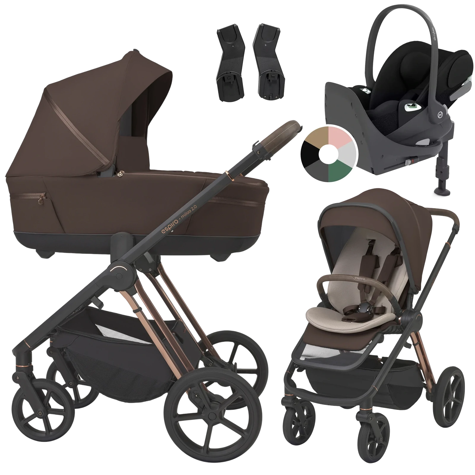 Espiro Miloo 2.0 + Cybex Cloud T i-Size + baza T +GRATIS - 4w1 | 308 Excellent Chocolate