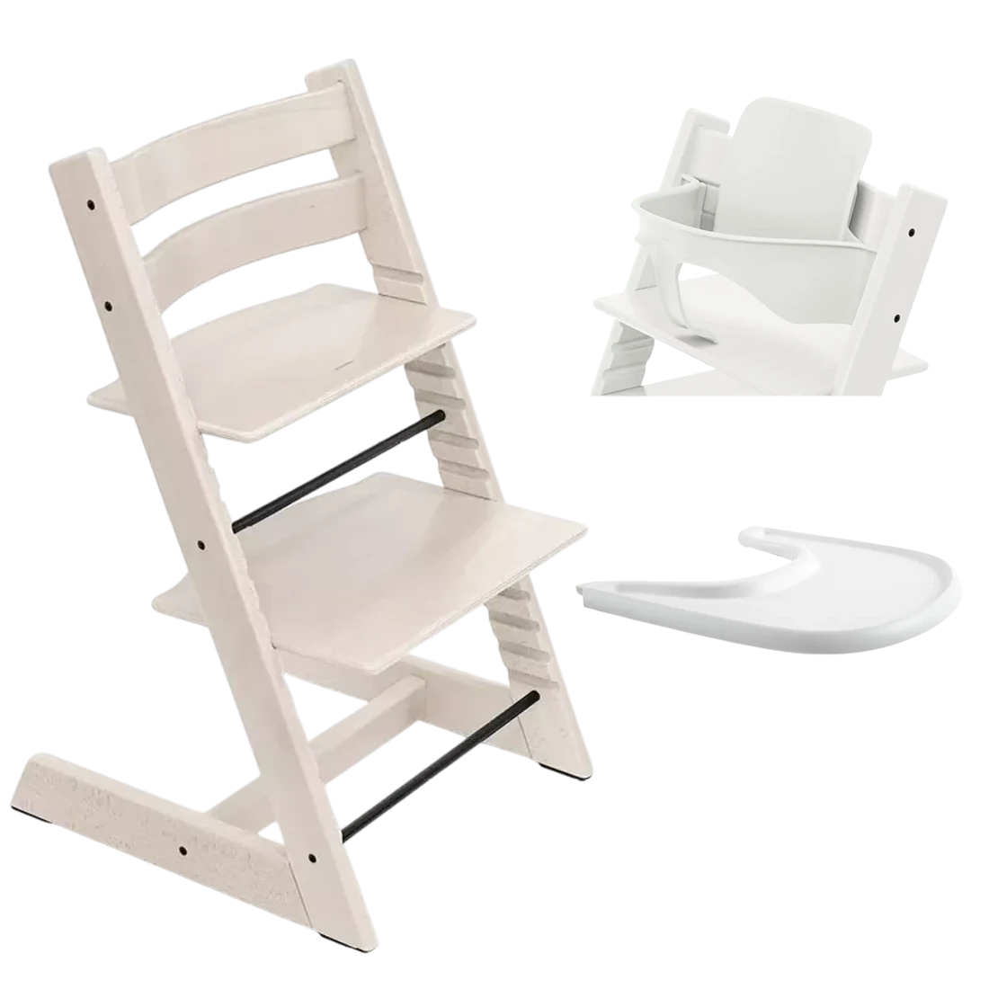 Stokke Tripp Trapp - zestaw z tacką i Baby Set | White Wash