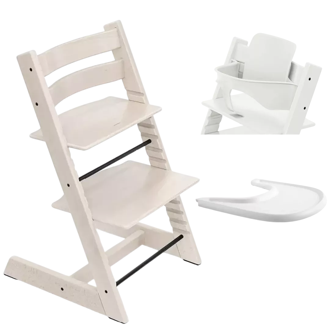 Stokke Tripp Trapp - zestaw z tacką i Baby Set | White Wash