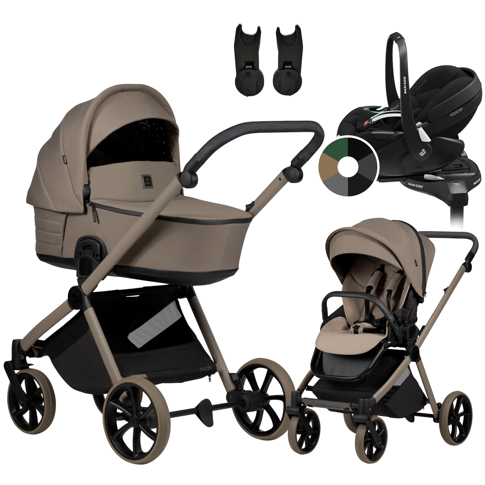 Tutis Mio 3 Plus + Maxi-Cosi Pebble 360 Pro2 + baza + GRATIS - 4w1 | 078 Deep Taupe