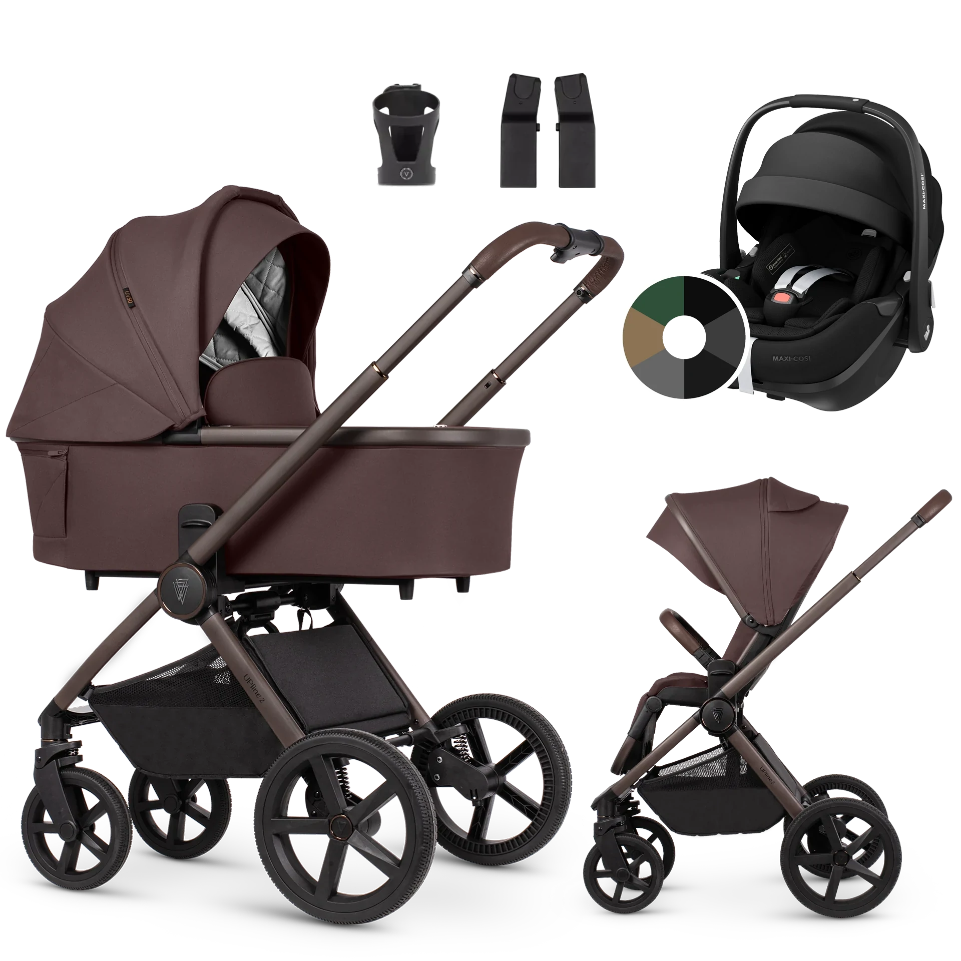 Venicci Upline 2 + Maxi-Cosi Pebble 360 Pro2 +AKCESORIA - 3w1 | Burgundy Venicci Upline 2 + Maxi-Cosi Pebble 360 Pro2 +AKCESORIA - 3w1 | Burgundy
