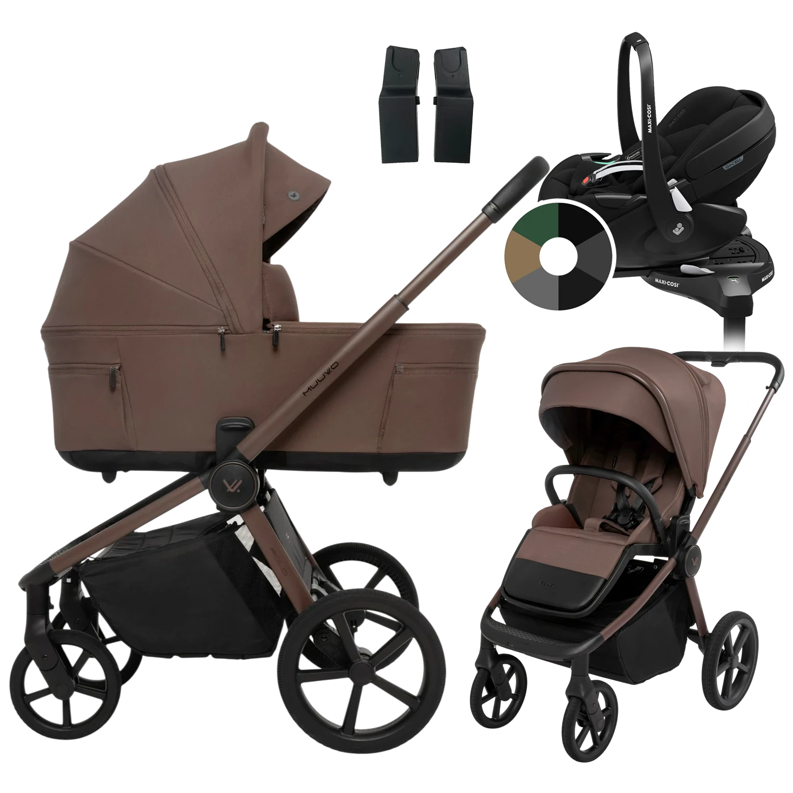 Muuvo Fold + Maxi-Cosi Pebble 360 Pro2 + baza + GRATIS - 4w1 | Dark Chocolate