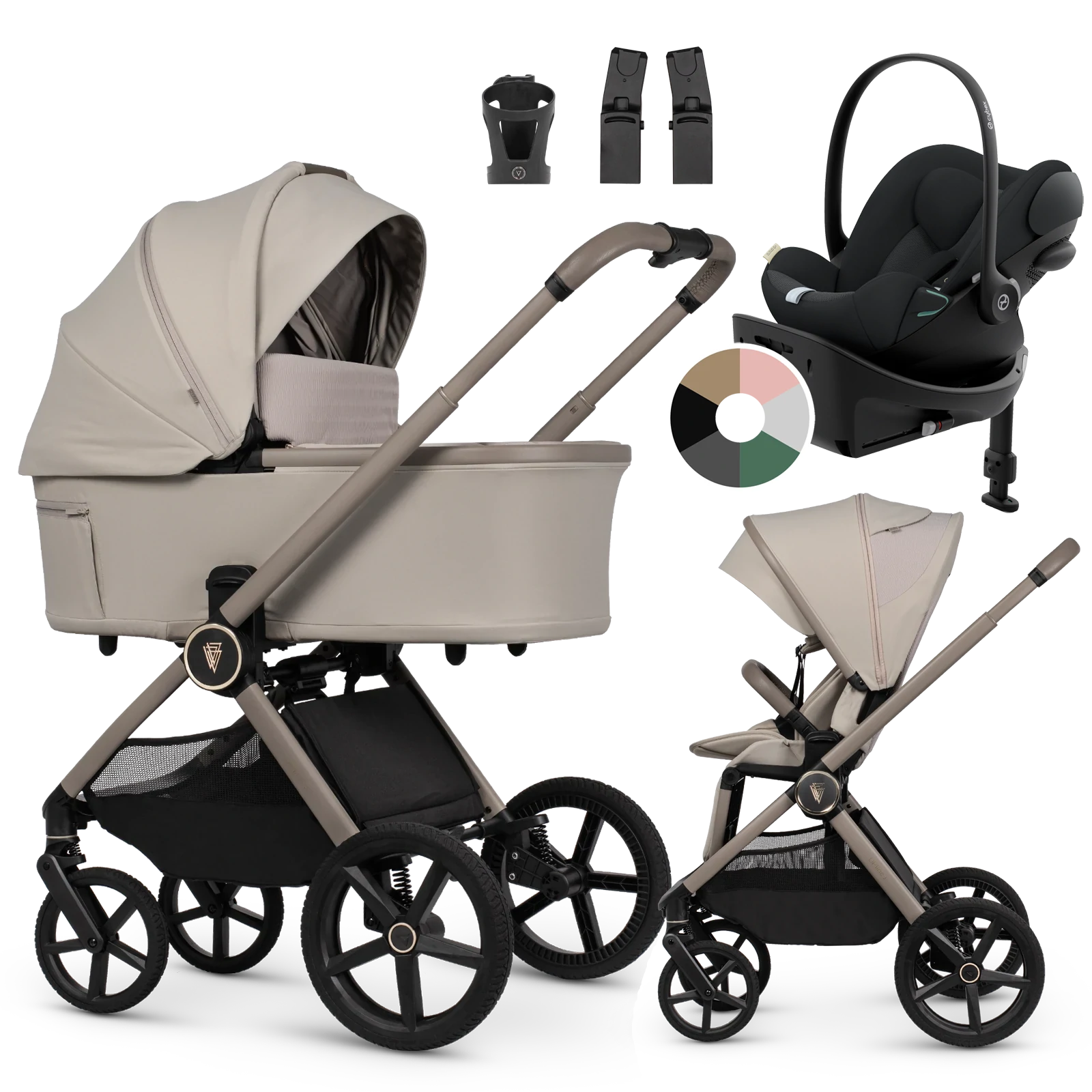Venicci Upline 3 + Cybex Cloud G3 + baza G3 + AKCESORIA - 4w1 | Pebble