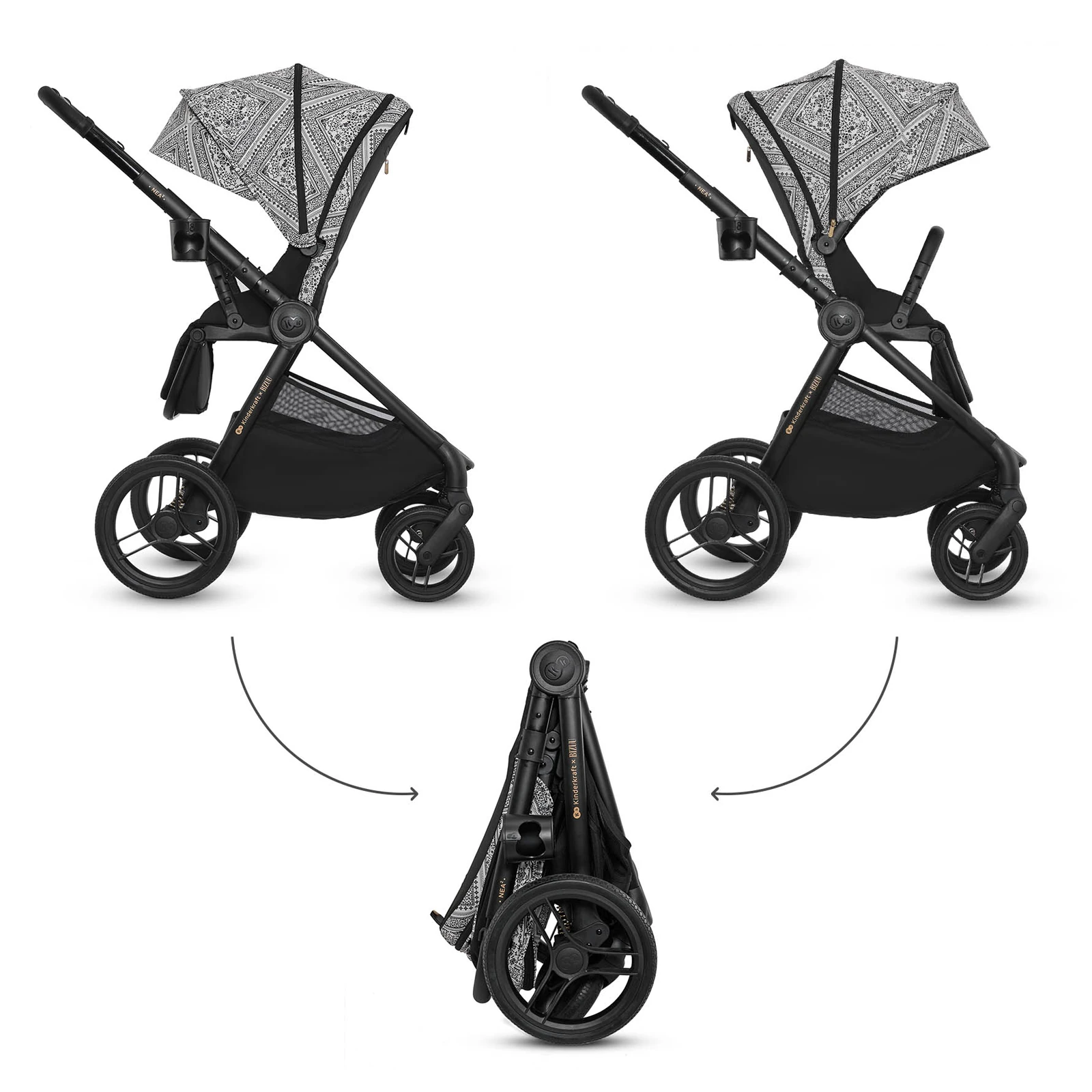 Kinderkraft Nea 2 - 2w1 | Lunar Black (Kinderkraft x Bizuu)