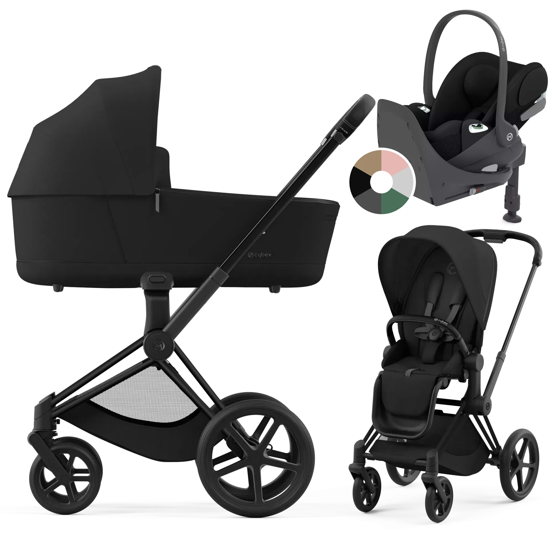Cybex Priam 4.0 + Cybex Cloud T i-Size + baza T - 4w1 | Sepia Black (Matt Black Frame)