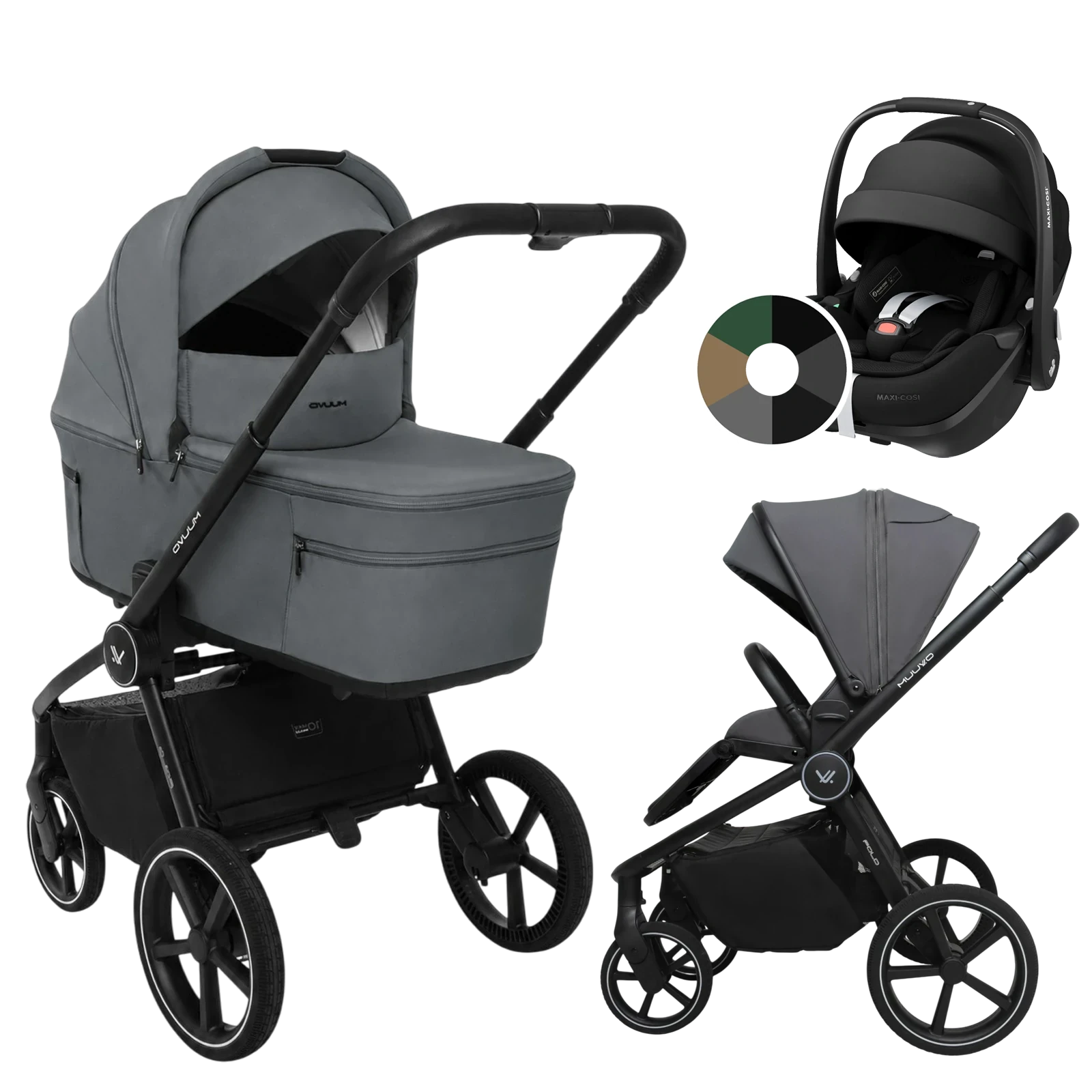 Muuvo Fold + Maxi-Cosi Pebble 360 Pro2 + GRATIS - 3w1 | Iron Graphite