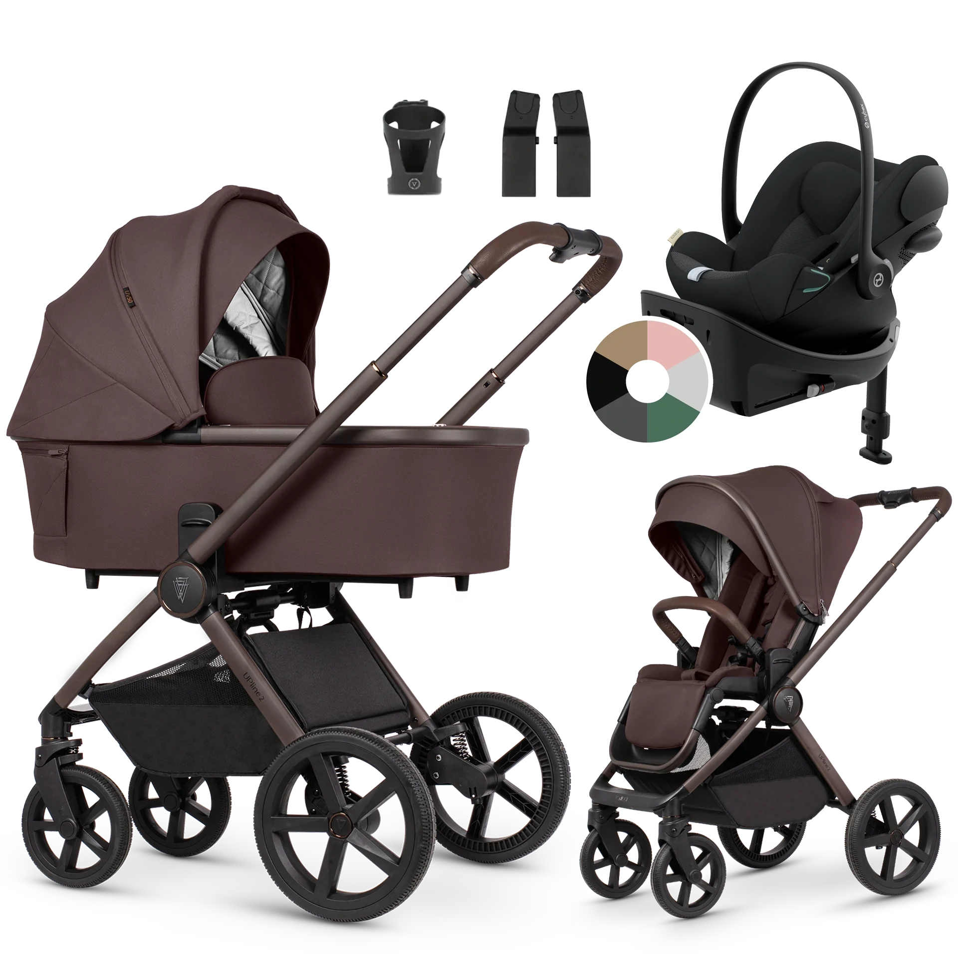 Venicci Upline 2 + Cybex Cloud G + baza G +AKCESORIA - 4w1 | Burgundy Venicci Upline 2 + Cybex Cloud G + baza G +AKCESORIA - 4w1 | Burgundy
