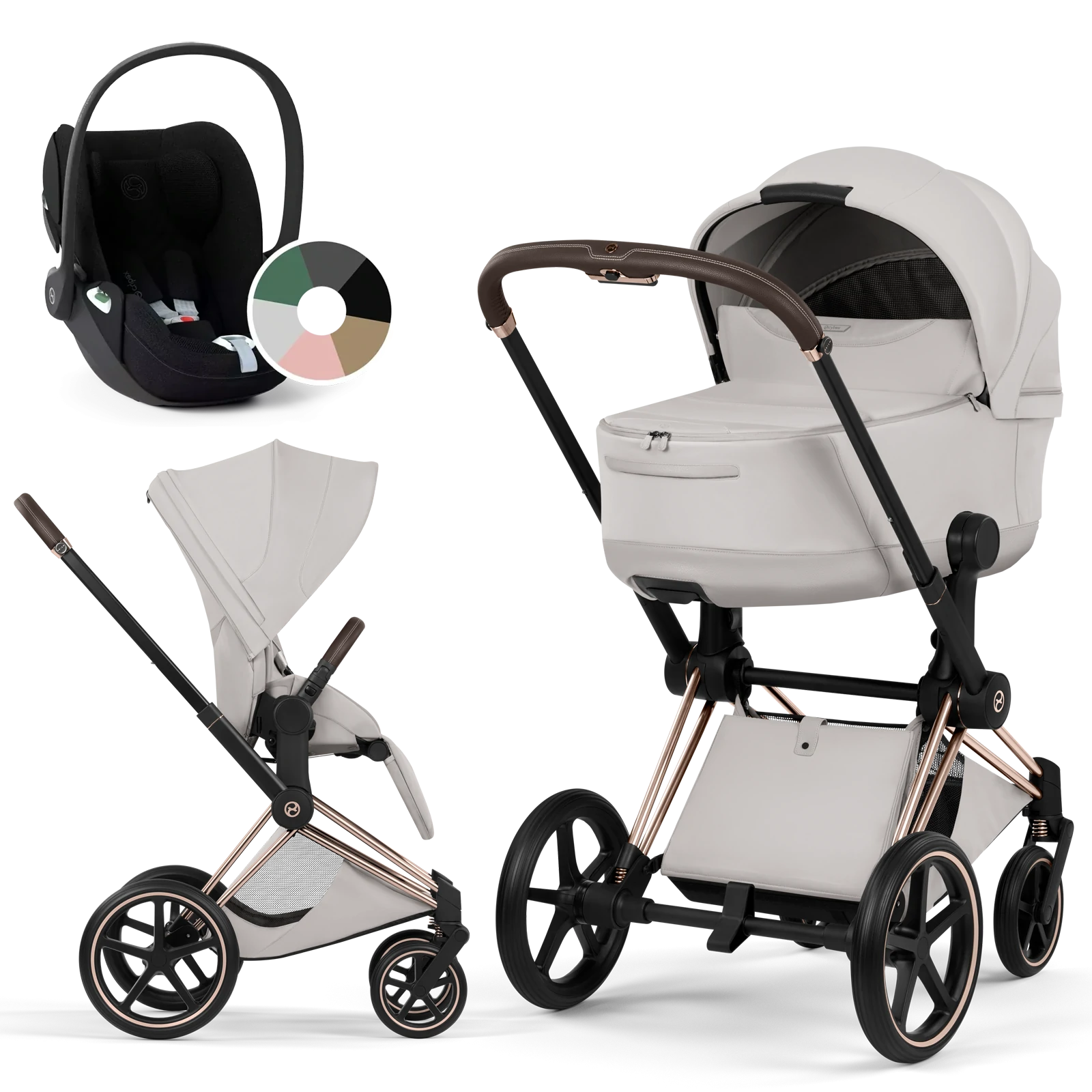 Cybex Priam 5.0 - wózek 3w1 | City Grey - Rosegold (Style)