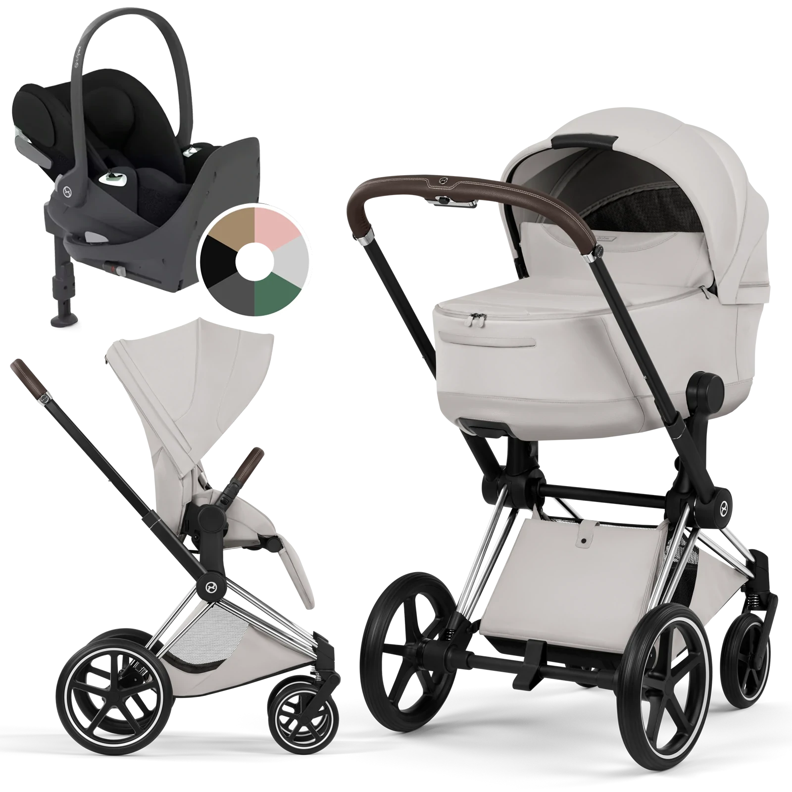 Cybex Priam 5.0 - wózek 4w1 | City Grey - Chrome (Style)