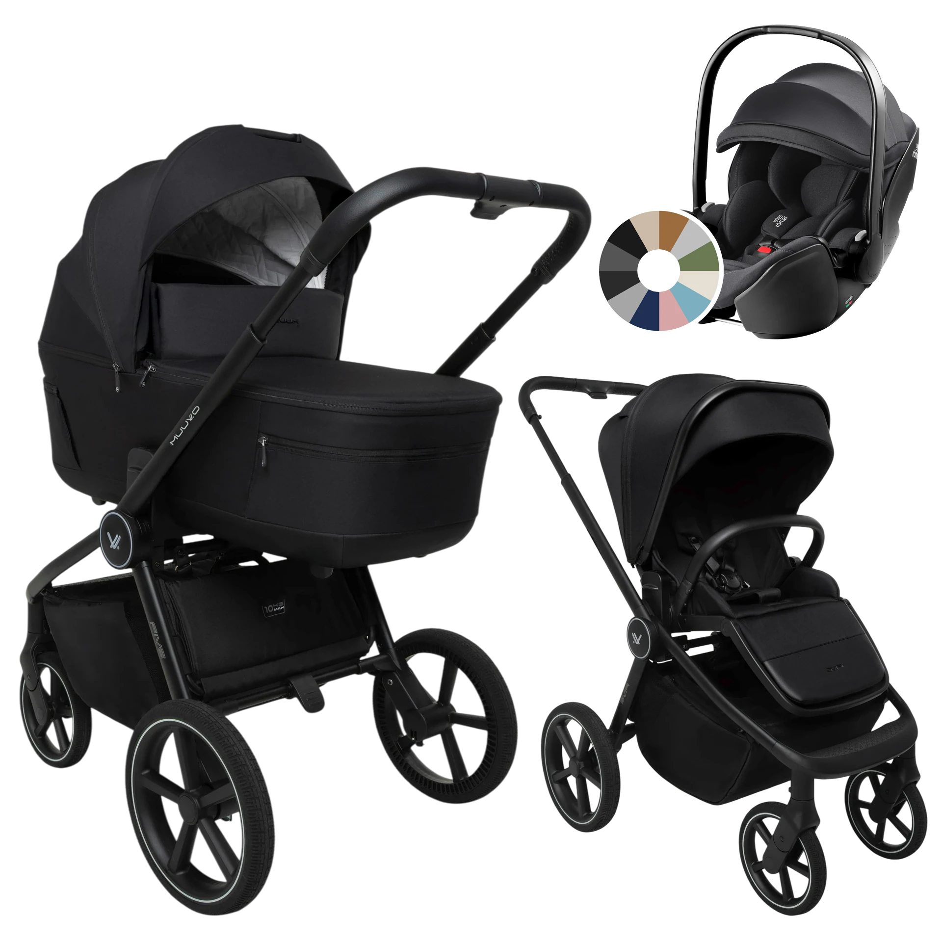 Muuvo Five + Britax Römer Baby-Safe Pro +GRATIS - 3w1 | Classic Black
