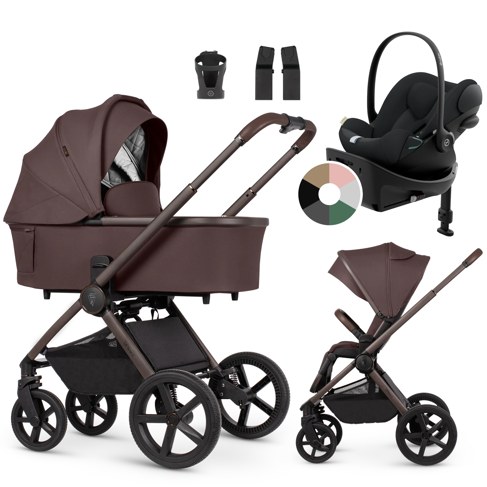Venicci Upline 2 + Cybex Cloud G + baza G +AKCESORIA - 4w1 | Burgundy Venicci Upline 2 + Cybex Cloud G + baza G +AKCESORIA - 4w1 | Burgundy